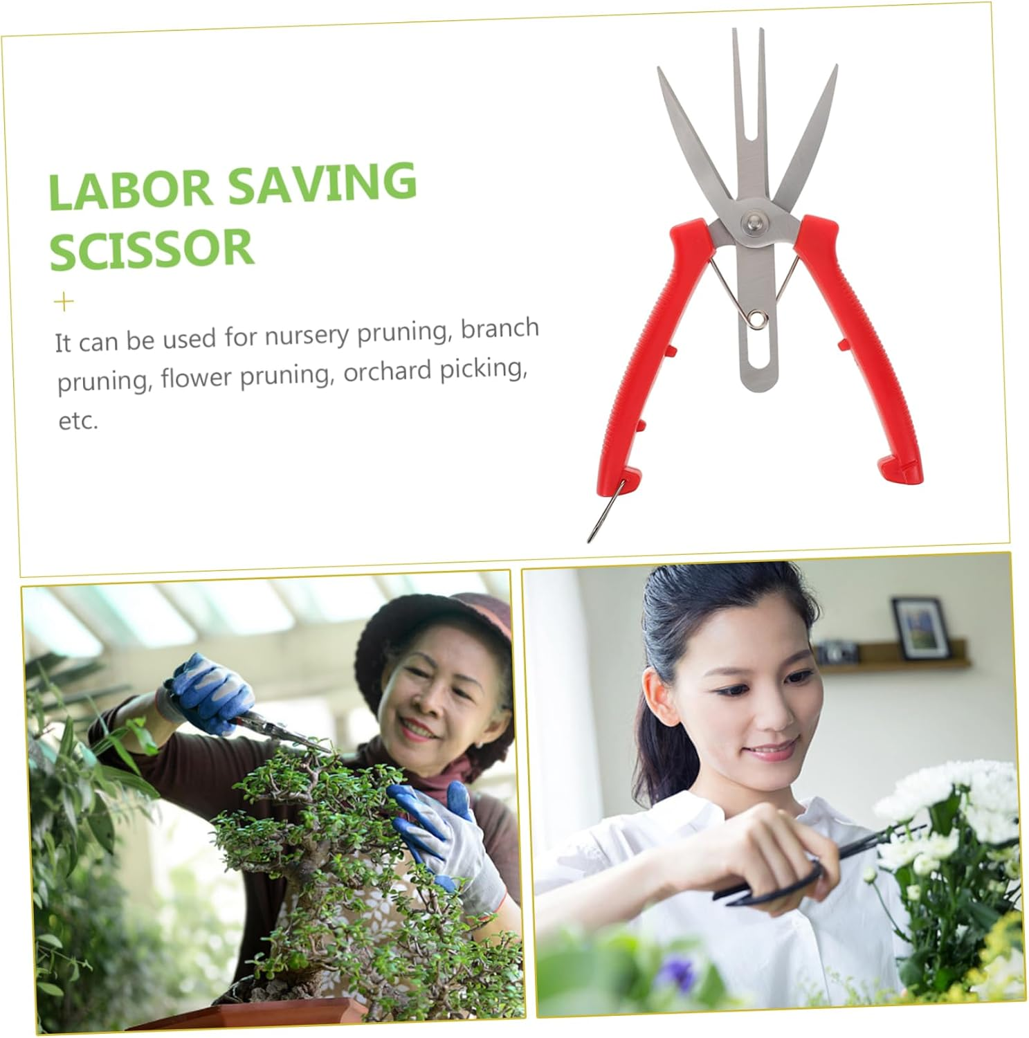 Kisangel Garden Pruning Shears Pruning Shears for Gardening Flowers Plants Bonsai Scissors Comfortable Handle image number 1