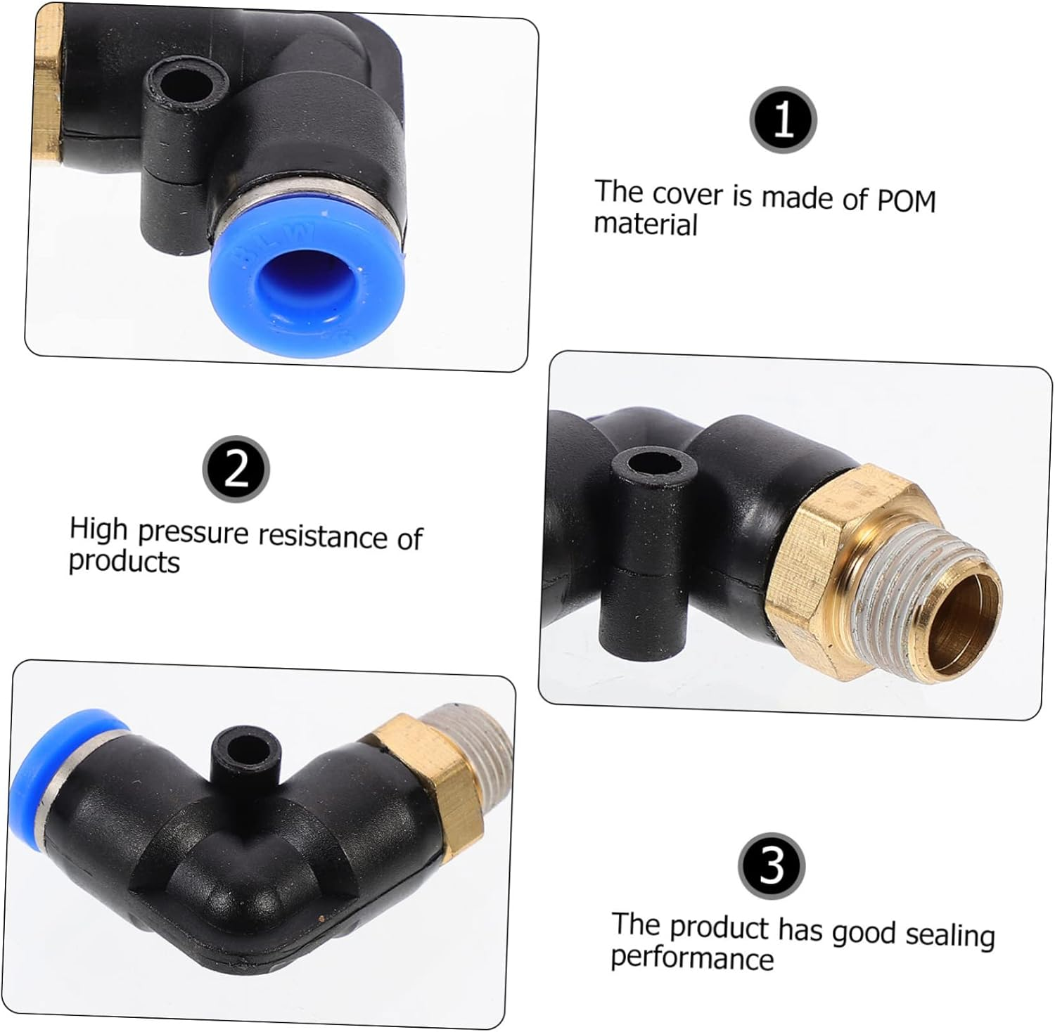 12Pcs 90 Degree Air Pipe Quick Connect Right Angle Tube Fittings for Efficient Sealing Performance