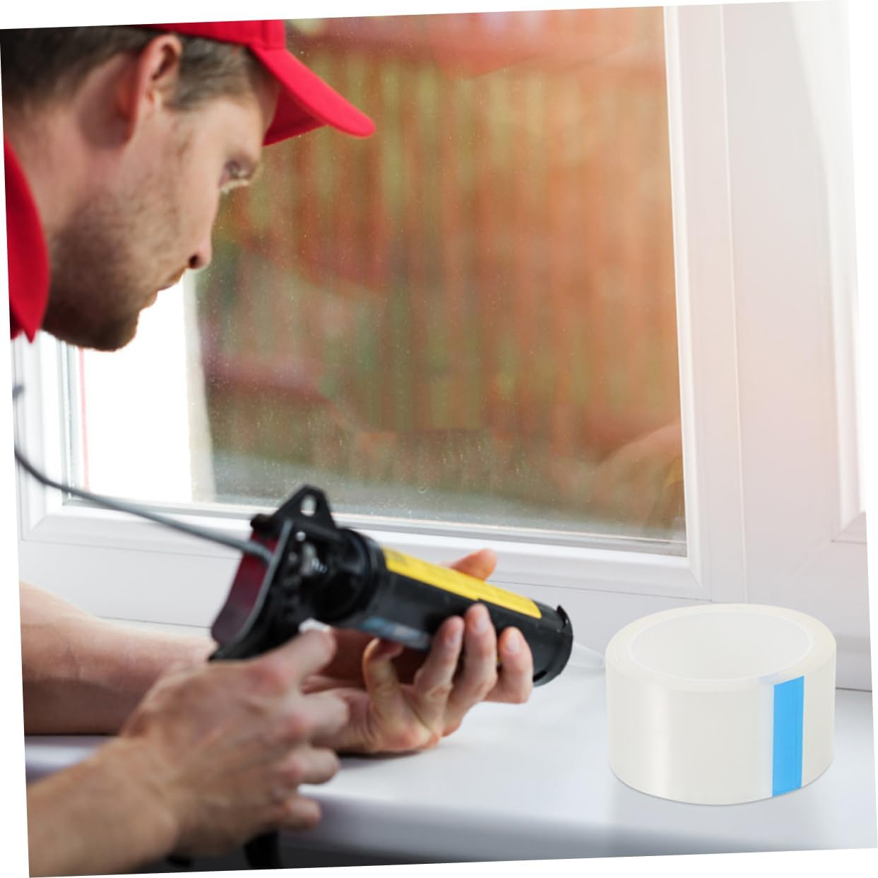 2Rolls Transparent Weather Stripping Seal Tape Wide High Adhesion Window and Door Seal for Dust Wind and Insulation