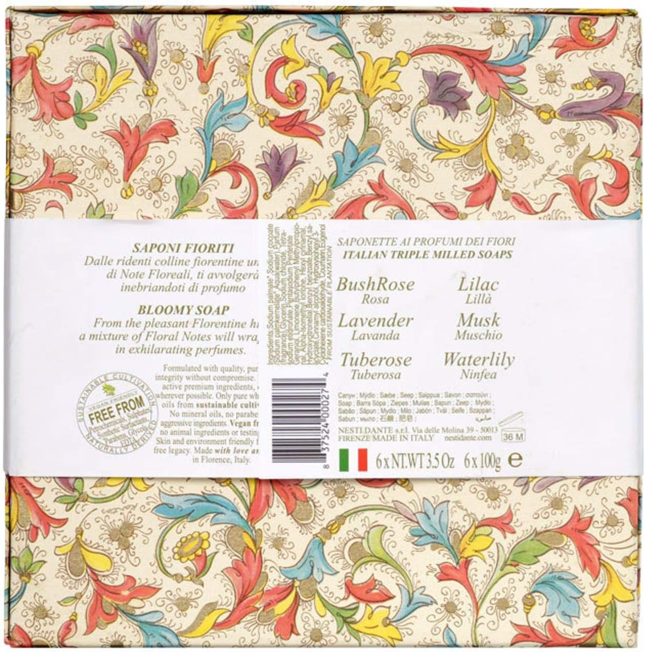 Floral Notes Soap Set: (Lilac + Bushrose + Tuberose + Lavender+ Waterlily + Musk)