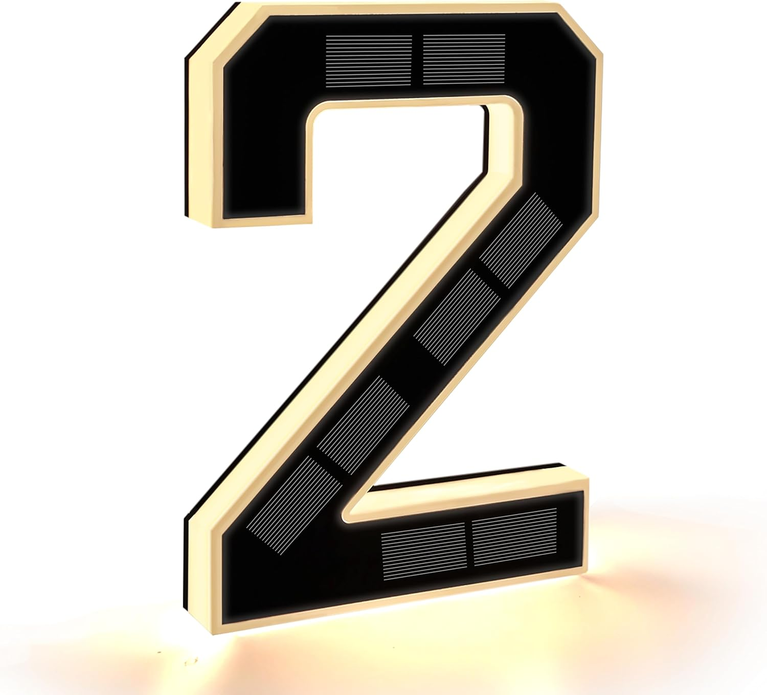 CARPESUN Solar House Number Illuminated for Outdoor Use Waterproof Illuminated House Number Sign Solar House Number Light Black Large - Height 23 Cm (5-Black, 23 Cm)