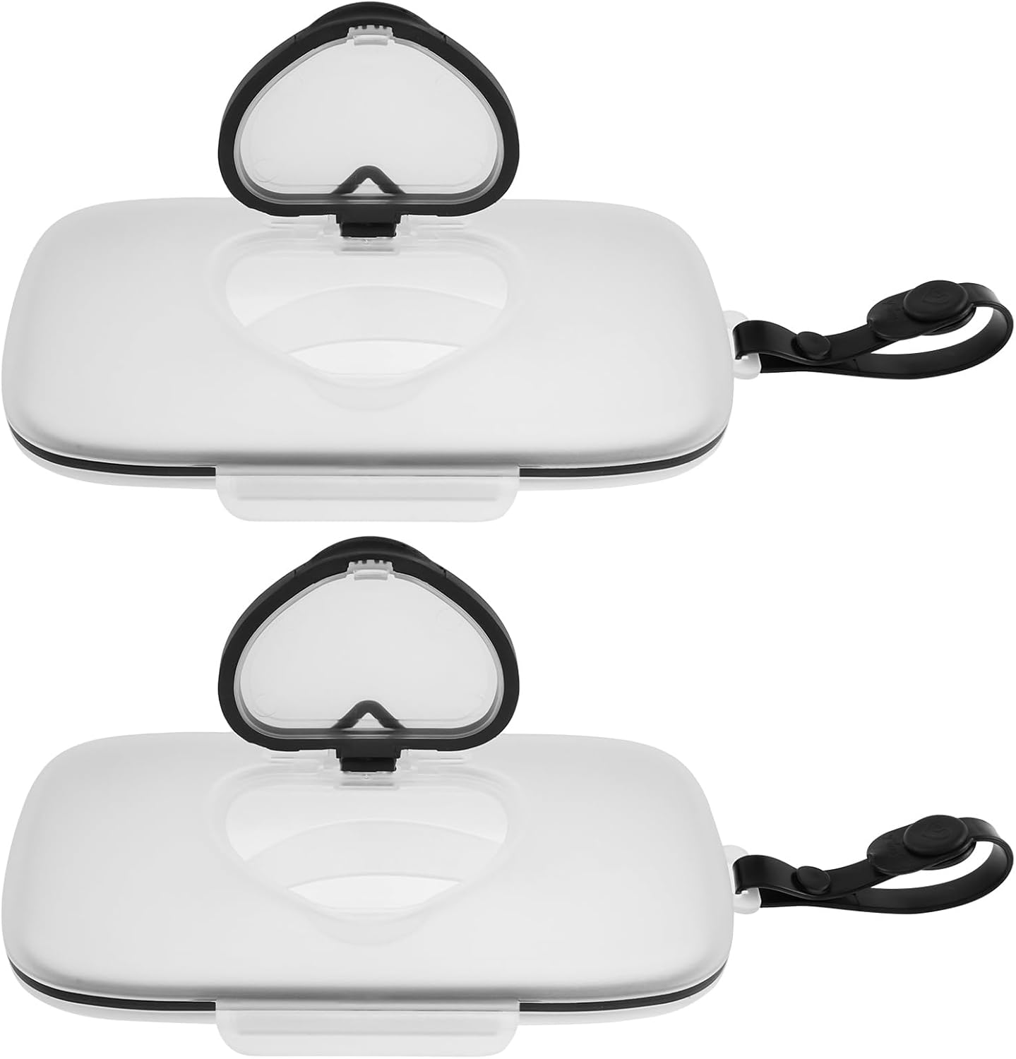 2Pcs Wipes Dispenser Portable Baby Wipes Holder Reusable Wipes Case with Sealing Design Lids Refillable Plastic Wipe Container Box for Baby Adult Bathroom Travel image number 6