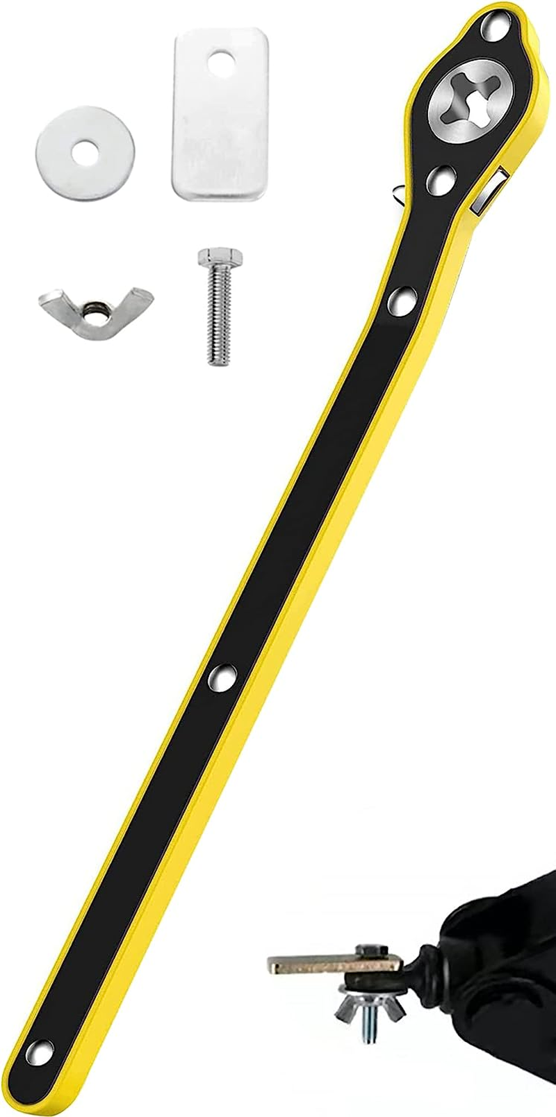 Car Jack Wrench, 360&deg; Swivel Labor-Saving Car Jack Ratchet Wrench with Long Handle, Scissor Jack Lift Speed Handle Tool for Travel, Van, SUV and Other Vehicles image number 4