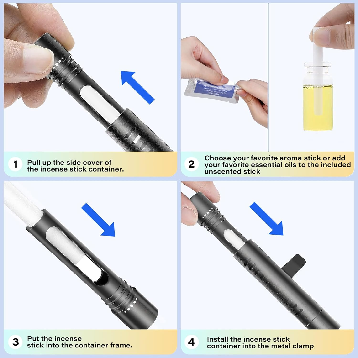 Car Essential Oil Diffuser, 2 Pack Car Air Freshener Diffuser, Car Diffuser Air Freshener with 12 Refill Sticks for Cars, Office, Kitchen, Bathroom, Pet Houses image number 6