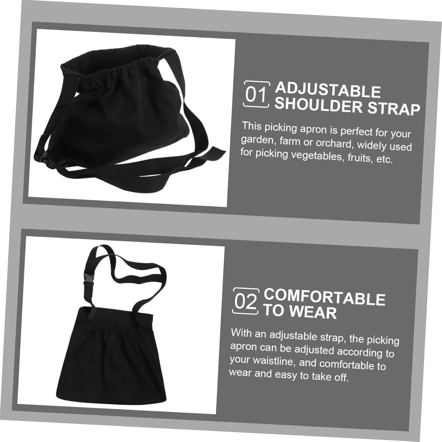 BESPORTBLE Vegetable Picking Aprons Garden Bag for Outdoor Harvesting and Foraging, Sturdy Waist Hanging Storage Pouch Multiple Compartments, for Gardening Supplies and Berry Picking image number 6