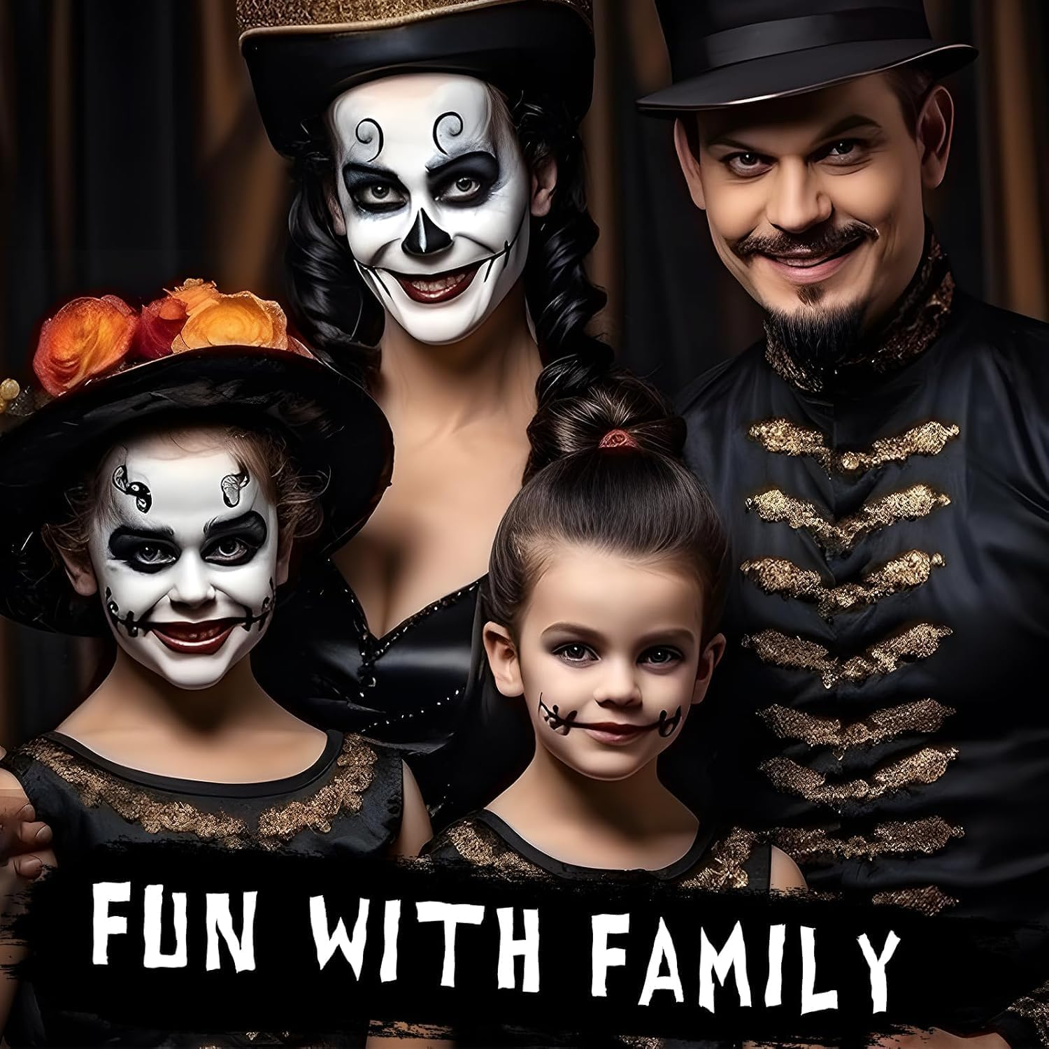 White Black Face Paint Makeup Halloween - Halloween Face Paints Kit, Skeleton Zombie Clown Makeup Halloween, Body Paint for Fancy Dress Festivals image number 3