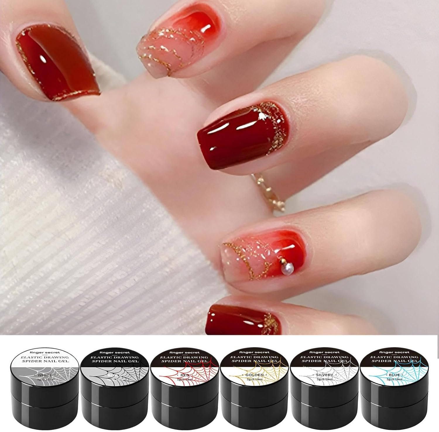 Spider Gel for | 6 Colors Polish Wire Drawing Nail Gel | Elastic Gel Nail Polish Liner Gel Liner for Natural Nails False Nails image number 1