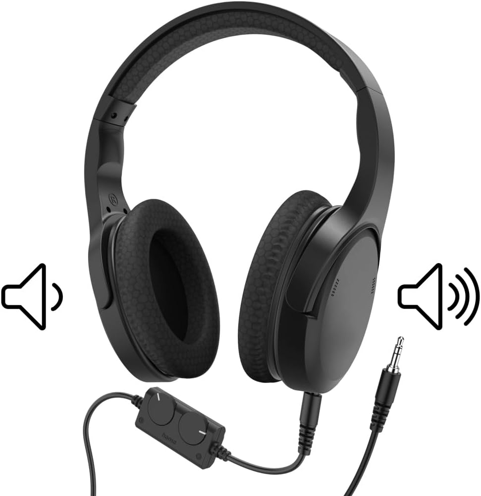 Hama German TV Headphones over Ear 6M Cable Volume Control image number 2