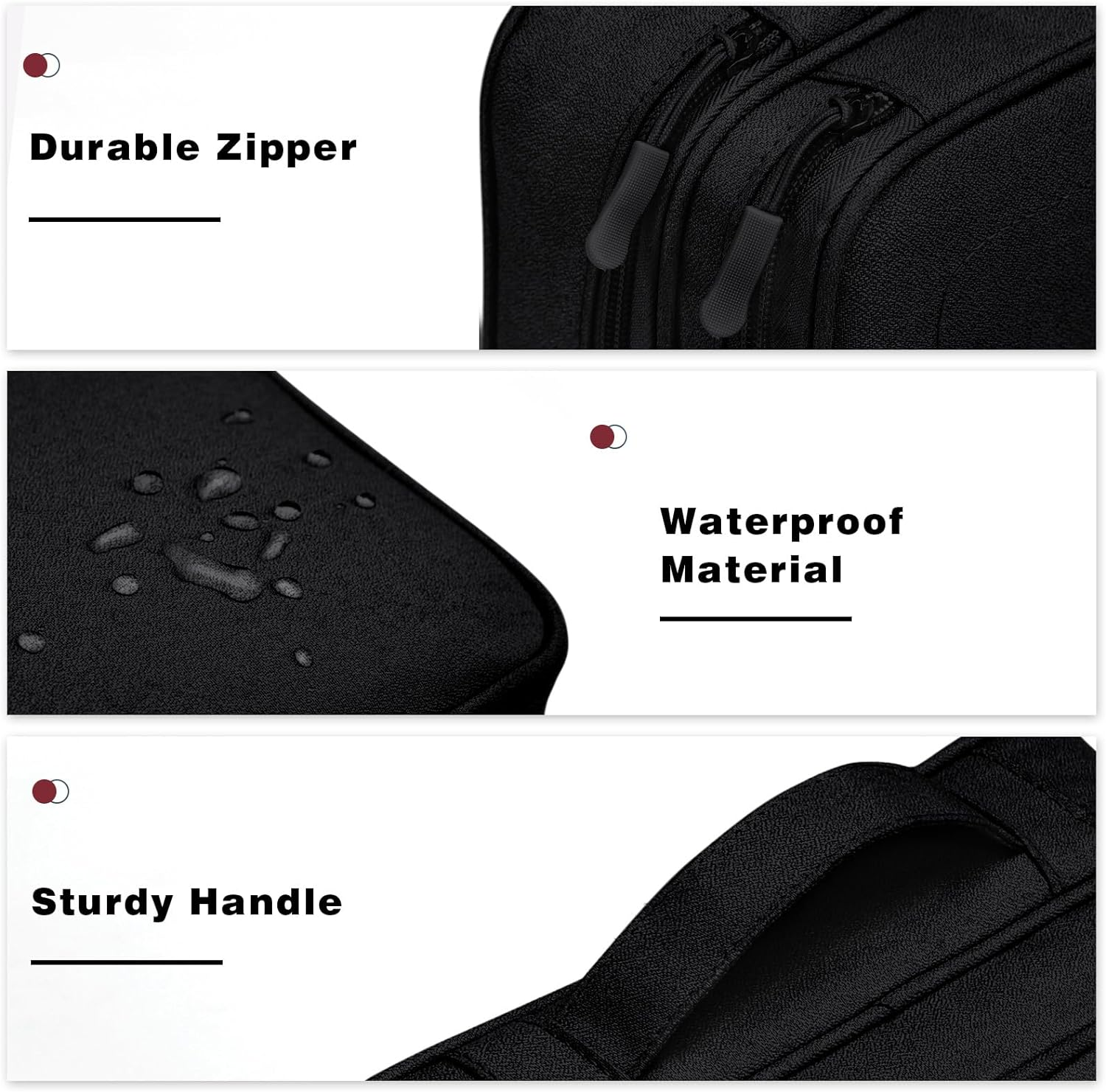 IGOLUMON Electronics Organizer Portable Travel Cable Organizer Bag Waterproof Double Layer Electronic Accessories Carrying Case for Power, Chargers, Hard Drives, Black image number 3