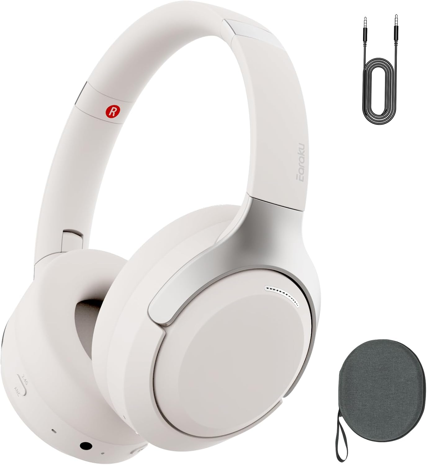 Earaku Soundquick Bluetooth Headphones, Noise Cancelling Earphones, Wireless Headphones, Bluetooth 5.4, Wireless, Dual-Use, 0.1 Inch (3.5 Mm) Connection, Protein Leather, Lightweight, Multi-Point