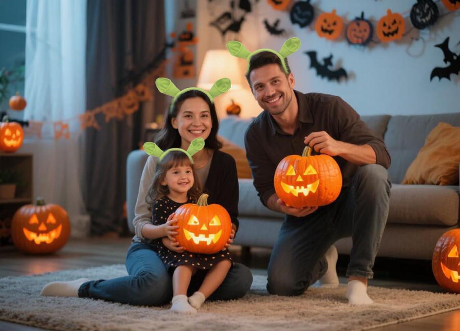 Sheliky Green Ogre Ears Headband Halloween Dress up Party Favors Women Men Teens Cosplay Festival Theme Party Accessories image number 6