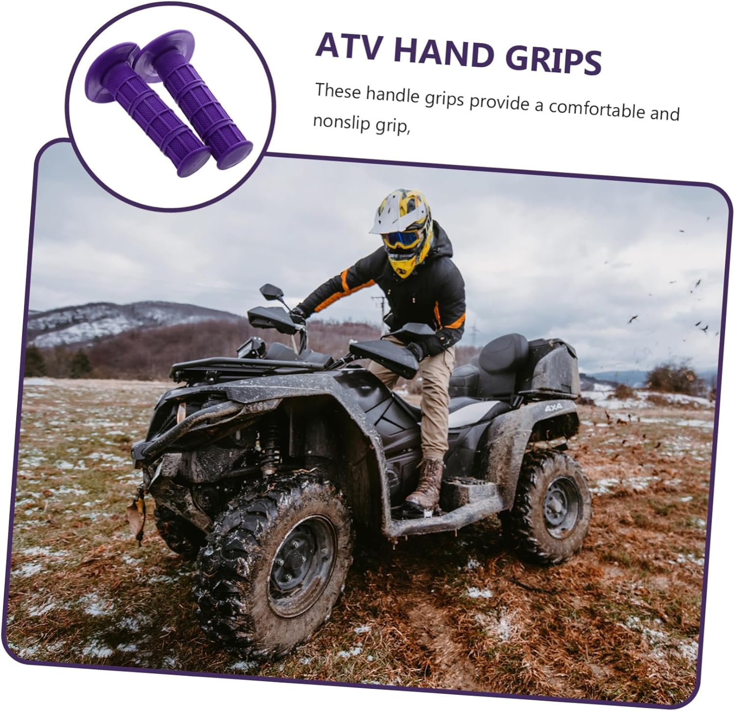 FUNOMOCYA Motorcycle Handlebar Grips 2Pcs Replacement Silicone Soft Grip Set for ATV Dirt Bike Off-Road Purple Motorcycle Accessory Suitable for Outdoor Riding