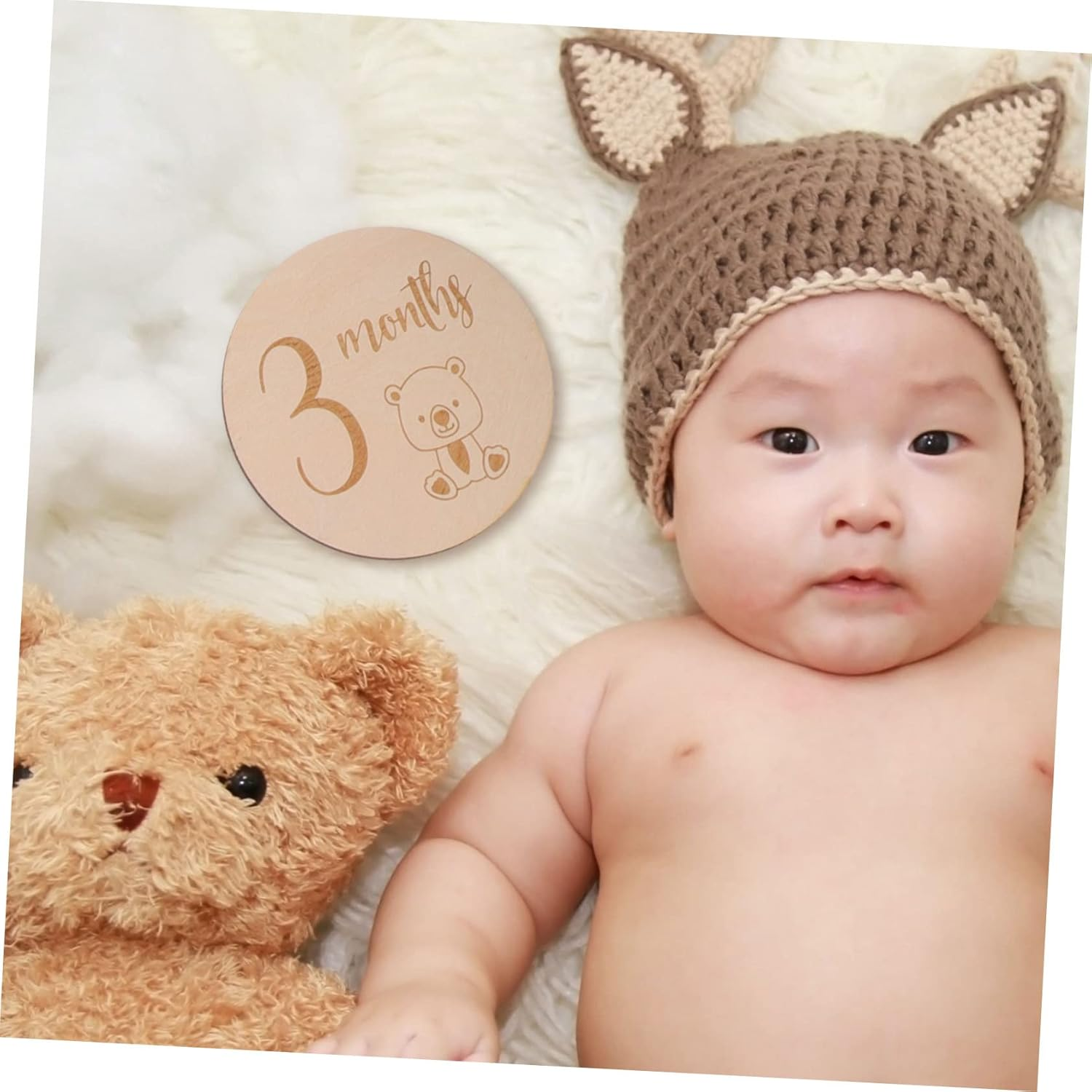 Hohopeti Monthly Milestone Wooden Sign Milestone Cards Birth Announcement for Newborn Photography Decor image number 6