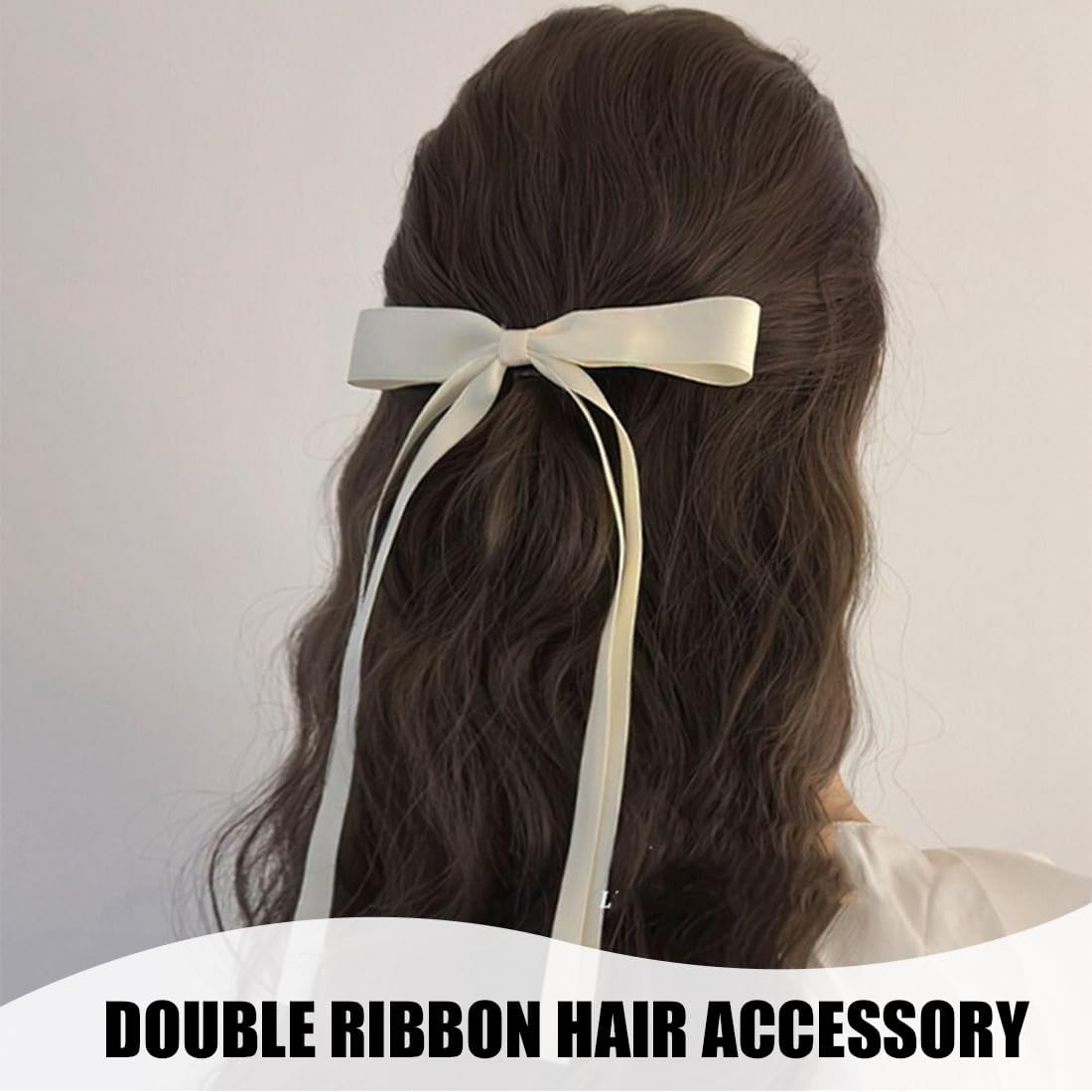 Weddhuis 6 Pieces Hair Bow for Women Hair Clip Hair Band Ponytail Holder Metal Clips Silky Satin Hair Bows image number 4