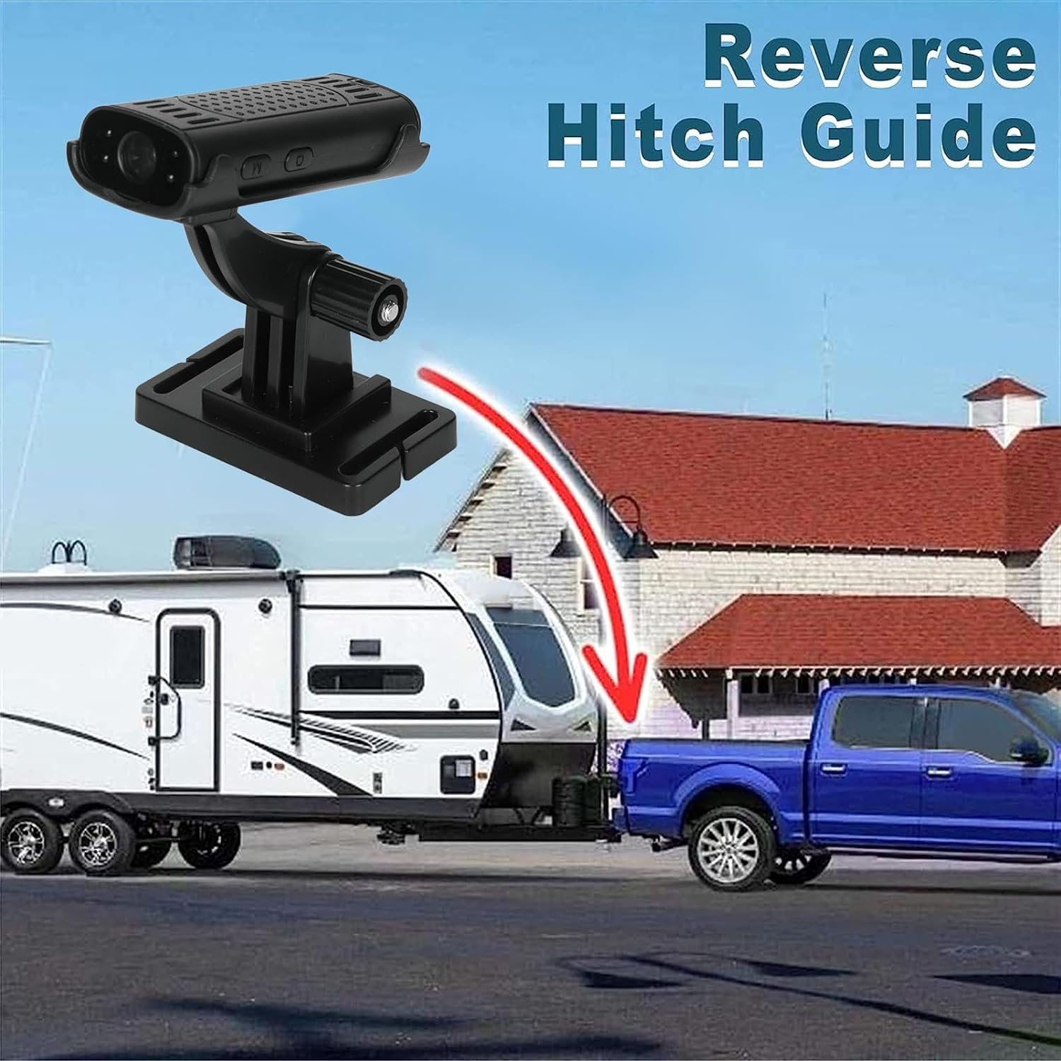 Cryfokt Reverse Hitch Guide Camera, 150&deg; Wide Angle, Wireless Backup Hitch Camera HD for Rv/Truck image number 3