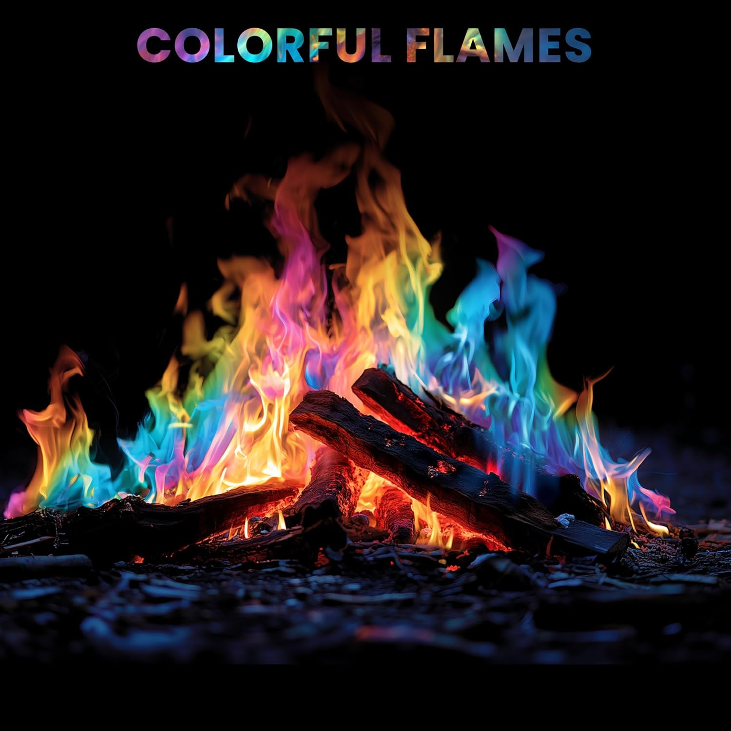 Magical Flames 12-Pack: Twice the Color Half the Price! Creates Vibrant Rainbow Colored Flames image number 1