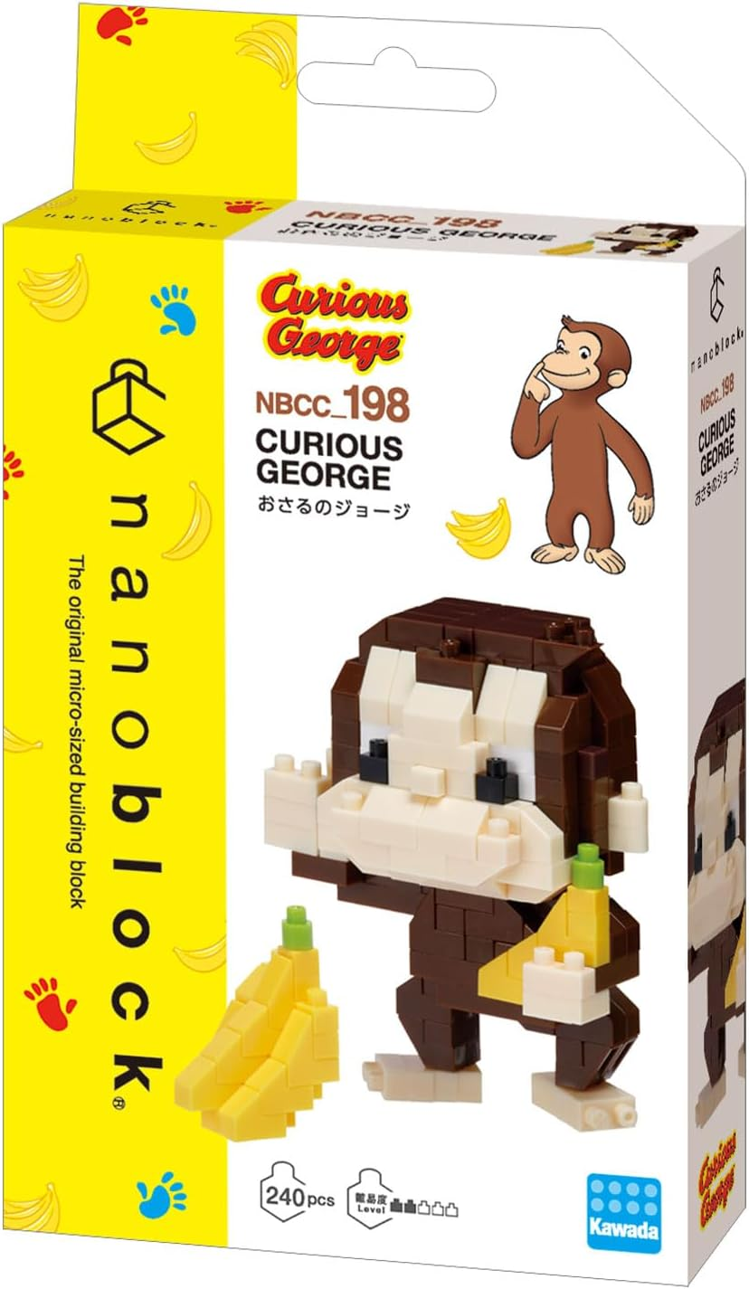 Kawada NBCC_198 Nanoblock, Curious George NBCC_198, 2.0 X 2.4 X 1.3 Inches (5 X 6 X 3.2 Cm), for Ages 12 and up Interior, Hobby image number 1