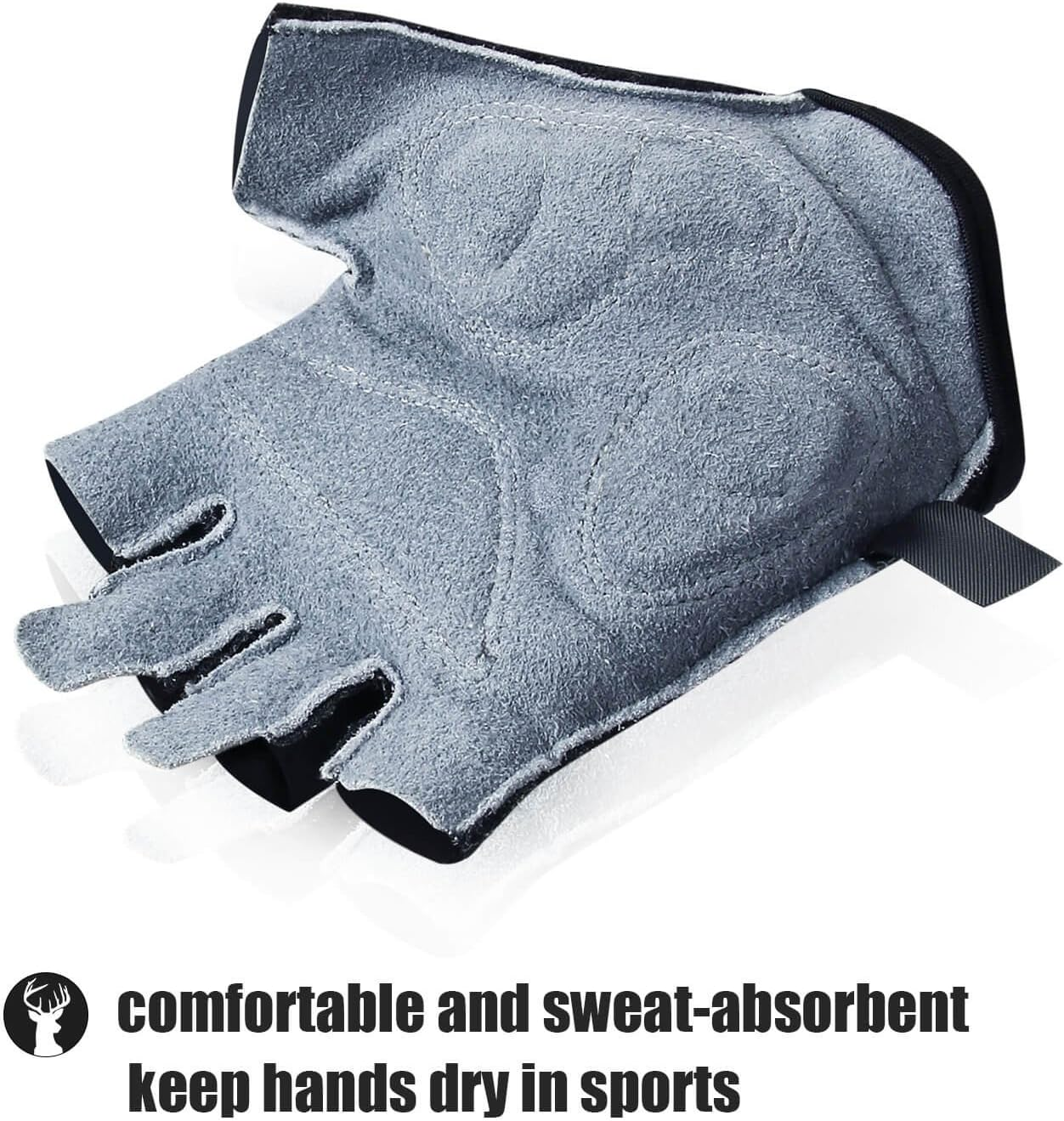 OZERO Fingerless Cycling Gloves for Men Women Silicone Anti-Slip and Shock-Absorbing Mountain Bike Gloves, Breathable Half Finger Gym Glove for MTB, Workout, Riding, Motorcycles image number 4