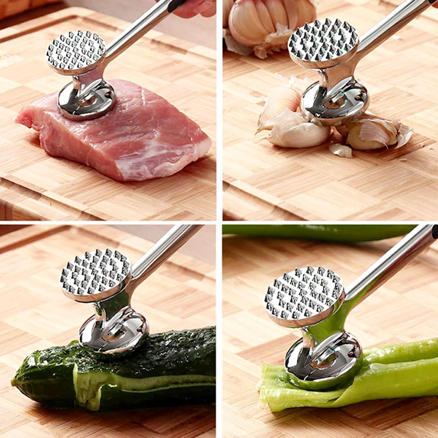 Meat Tenderizer, Dual Sided Nails Meat Mallet, Meat Hammer for Tenderizing and Pounding Steak,Chicken, Fish,Beef,Poultry,Meat Pounder with Rubber Comfort Grip Handle image number 6