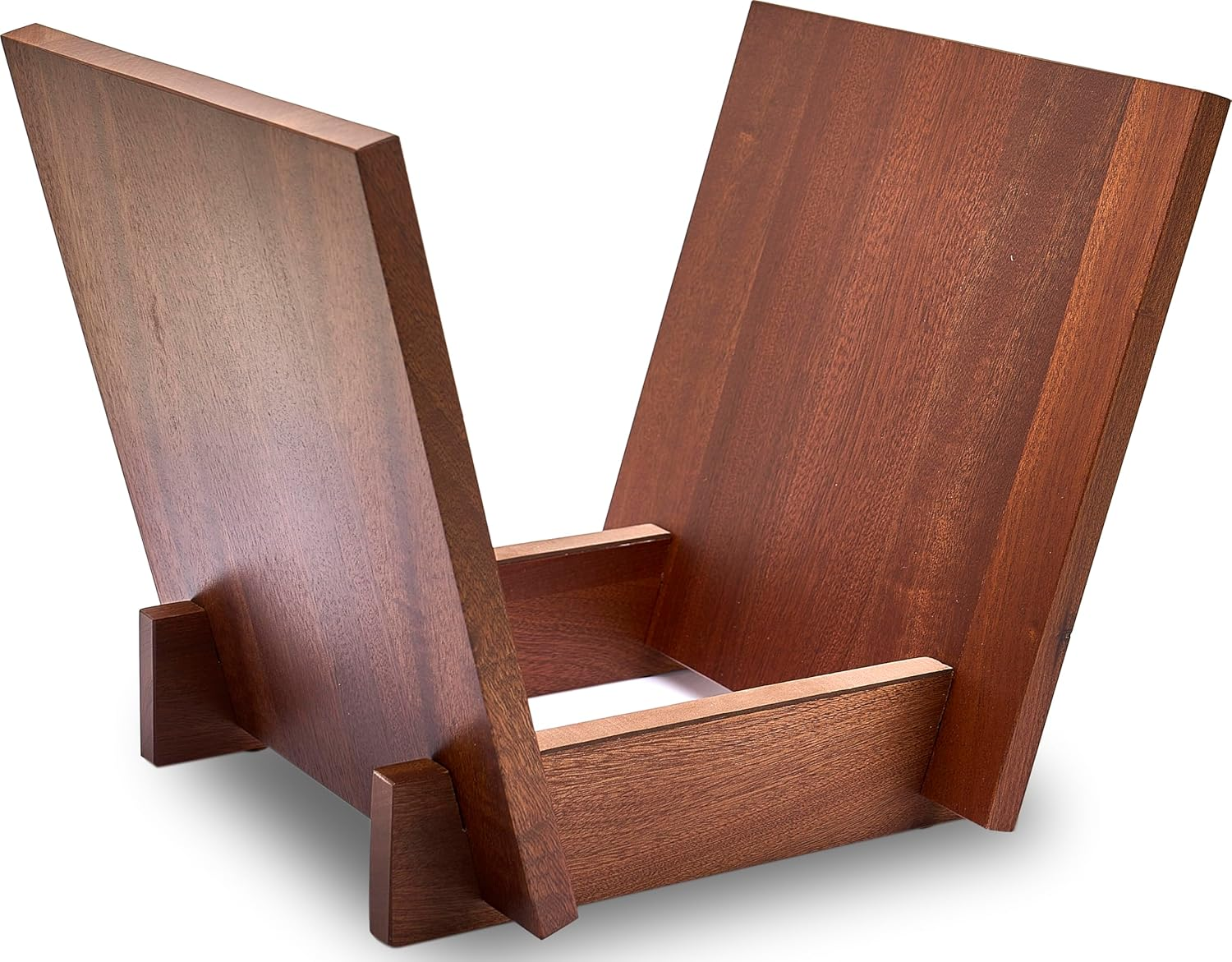 Honygebia Solid Wood Record Holder - Sapele Wooden Vinyl Record Stand, V-Shaped Album Rack for Display and Storage, Ideal for Storing Collection of 40 Premium Lps image number 1