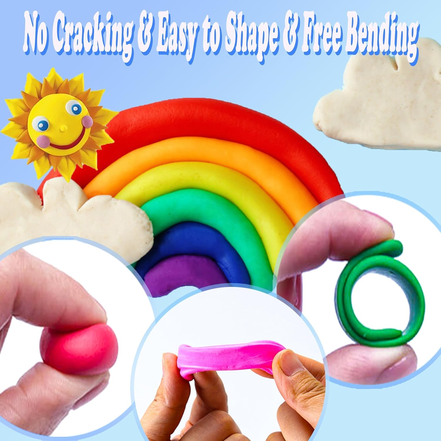 Polymer Clay 50 Colors,Yowamho Modeling Clays for Kids DIY Starter Kits, Oven Baking with Sculpting Tools, Ideal for Children Adults and Artists image number 5