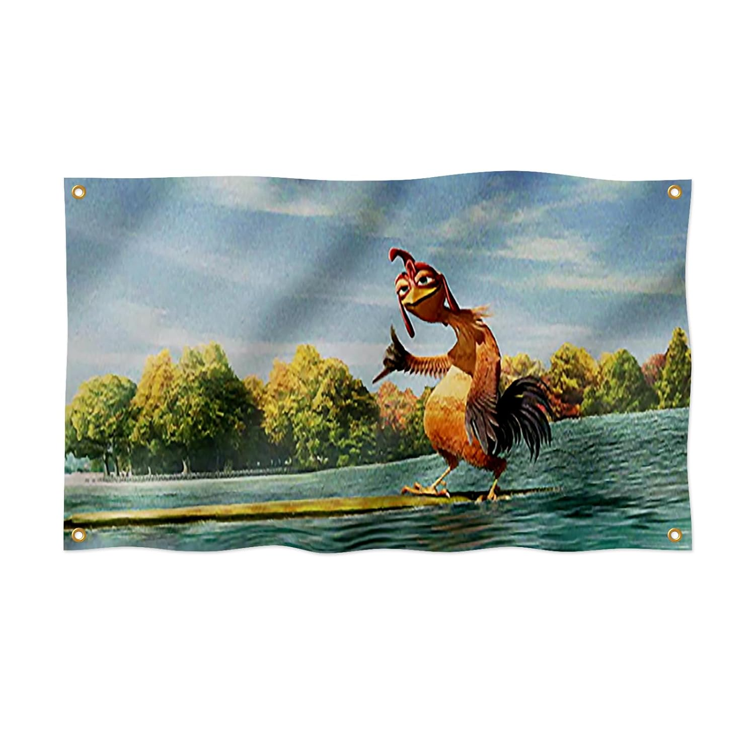 Chicken Joe Flag 4X6Ft Funny Cool Flag Banner Surf'S up Vibrant Colors for College Dorm Room Decorations Double Sewing Edges and 4 Shiny Brass Grommets (4X6Ft)