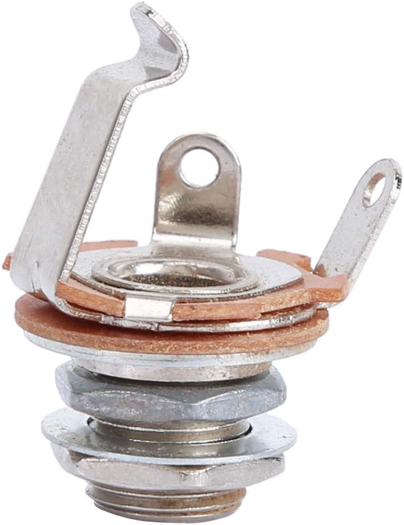 Joyzan Mono Input Jack Socket, Mono Jacks Socket Plug Replacement Panel Mount Multi Contact Electronic Open Circuit 1/4" with Nut and Washer Musical Instrument Accessory for Electric Guitar Bass 10Pcs image number 1