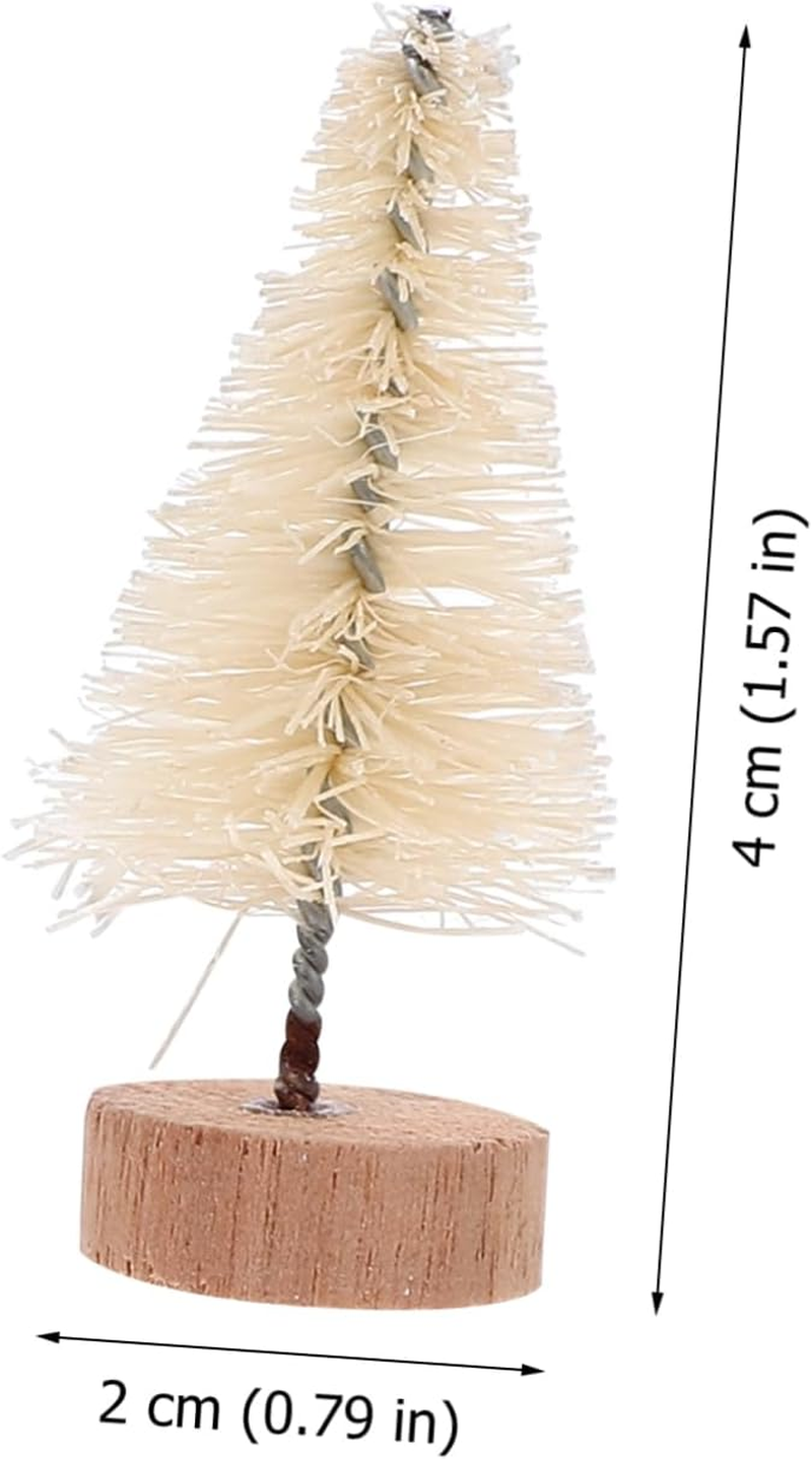 HANABASS 36Pcs Mini Xmas Tree Artificial Trees Wooden Base for Christmas Desktop Decoration Cute Decor for Home Bar Restaurant and Dollhouse Landscape