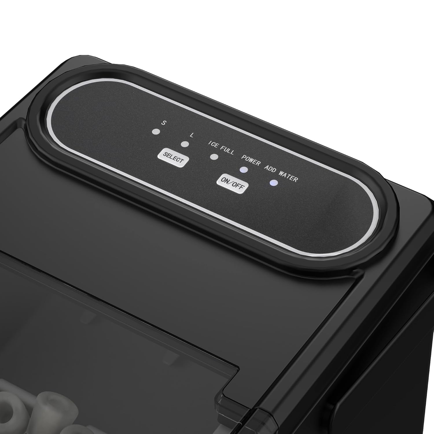 Cobuy Ice Maker Machine, 12KG 1.4L Portable Ice Makers Countertop, Self-Cleaning Ice Cube Maker with Handle, Black - Black image number 2