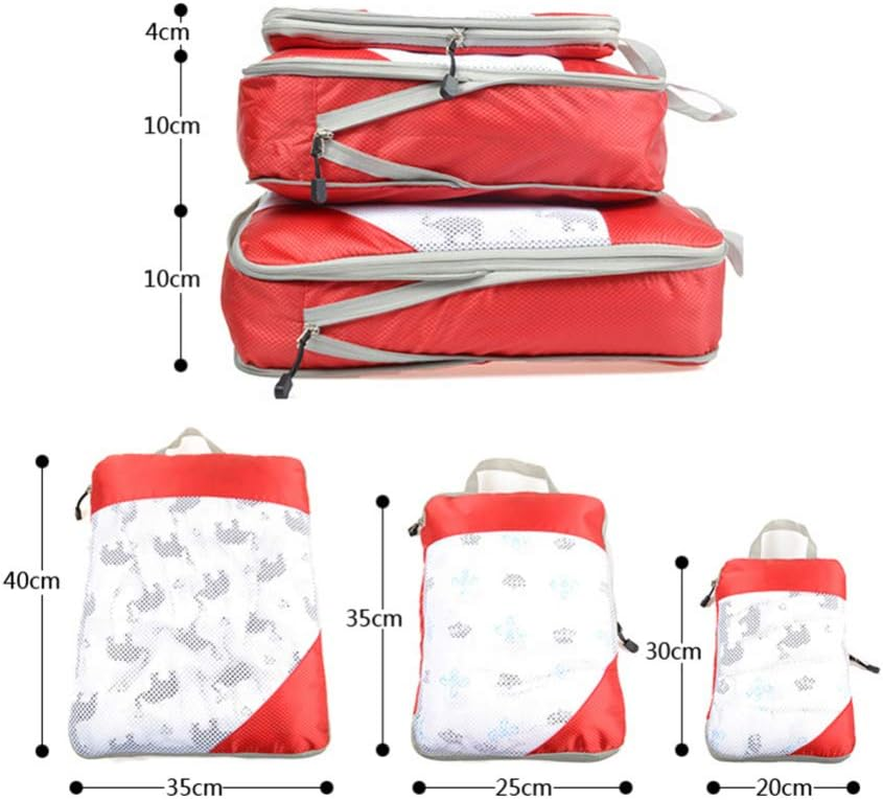 3Pcs Nylon Bag Clothes Storage Clothing Storage Bags Waterproof Storage Bag Waterproof Suit Comforter Storage Bag Waterproof Storage Tote Travel Water Proof Organizer Red image number 2