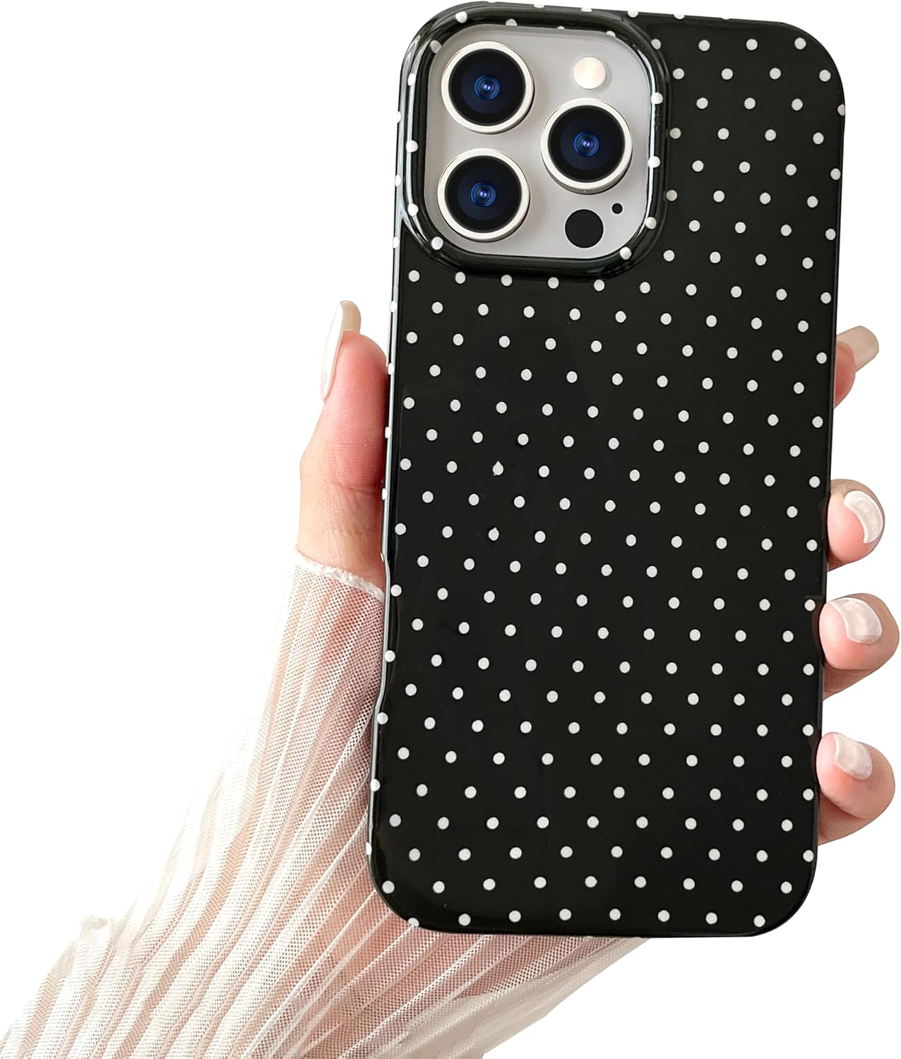 Smobea Iphone 13 Case, Cute Polka Dot Phone Case, Beautiful and Stylish Soft Slim TPU Case Shockproof Cover for Women Girls Yellow