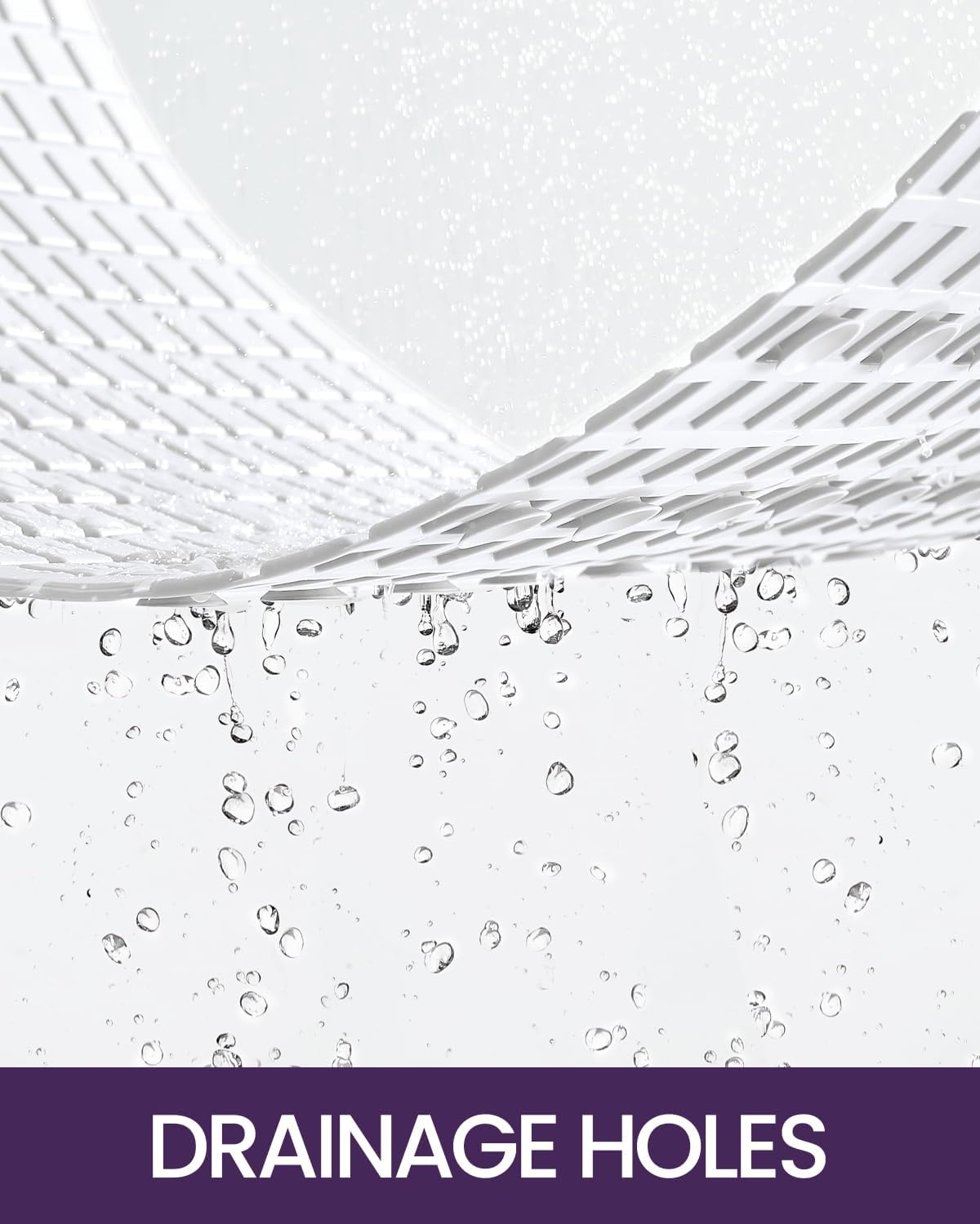 DEXI Bath Tub Shower Mat Non-Slip 16 X 39 Extra Long Bathtub Mats, Suction Cups, Drain Holes, Machine Washable Bathroom Mat, White image number 7