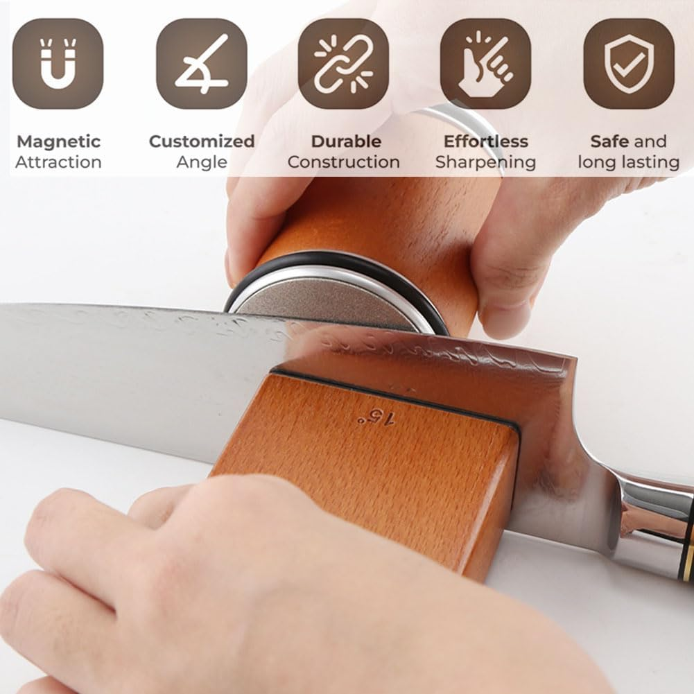 Rolling Knife Sharpener with 15-20 Degree Sharpening,Tumbler Rolling Knife Sharpening System for Kitchen Knives, Knife Sharpener Kit,Chef'S Knife Sets image number 2