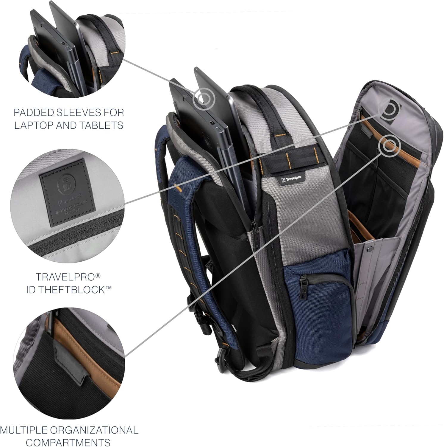 Travelpro Altitude Large Expandable Laptop Backpack - Falcon Grey image number 2