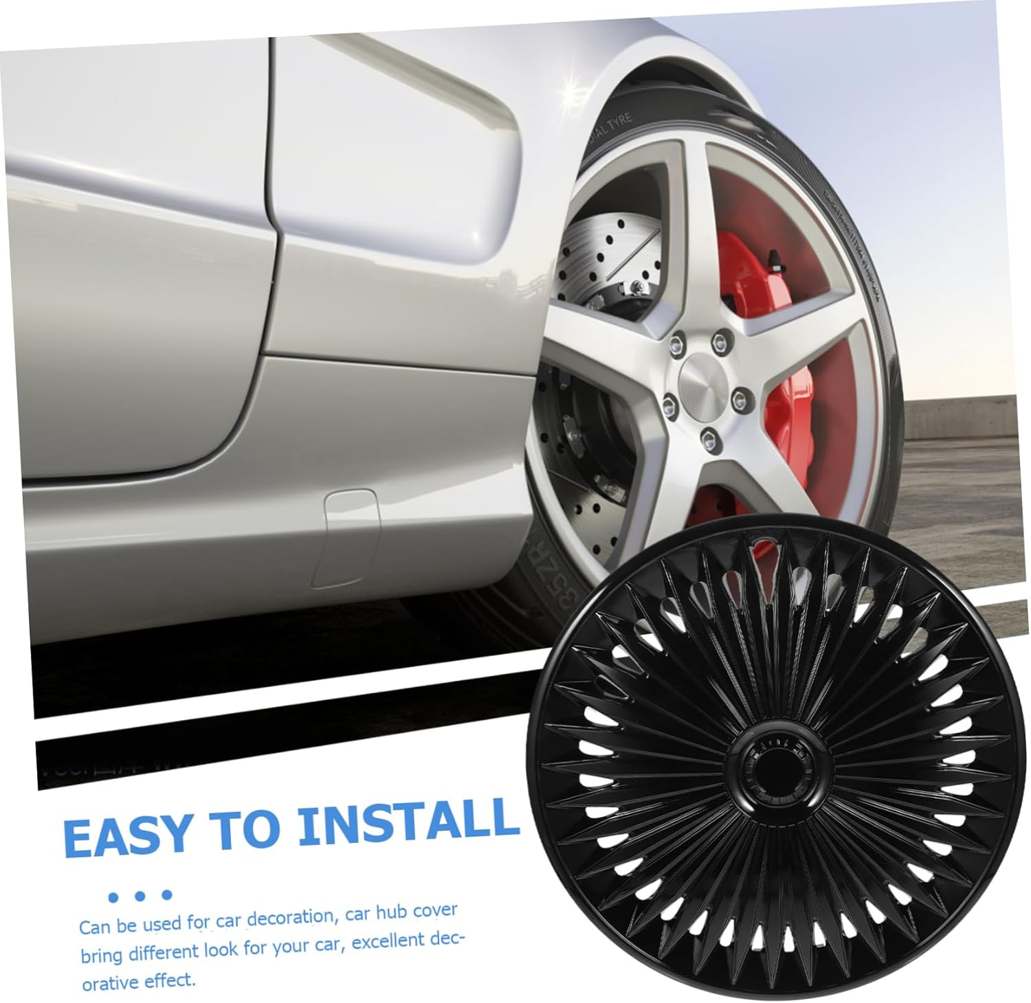 JECOMPRIS Automotive Car Wheel Hub Cover Decorative Wheel Rim Protector Car Accessories Sturdy image number 1