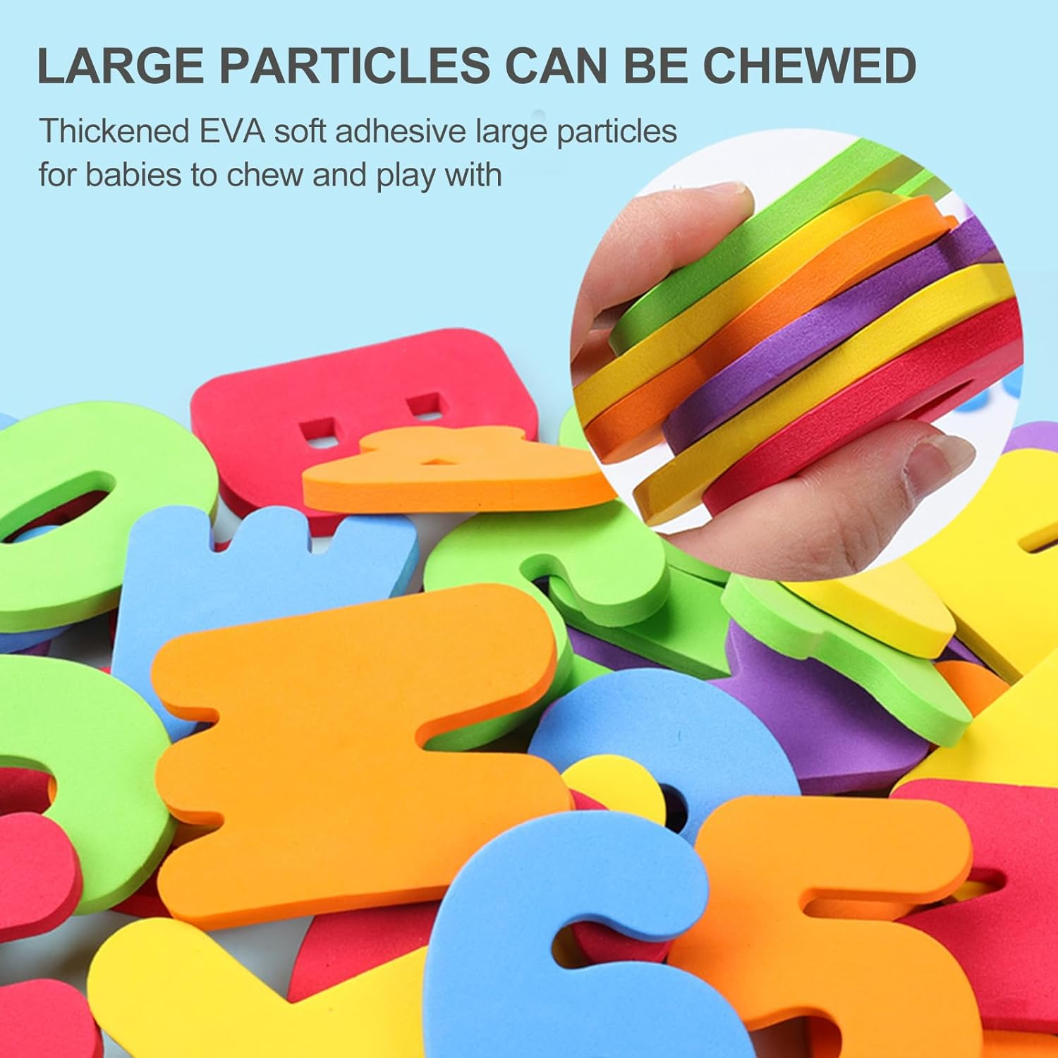 36Pcs/Set Bath Toy,Floating Alphanumeric Letters Puzzle Soft Numbers Bathroom Sticker image number 3