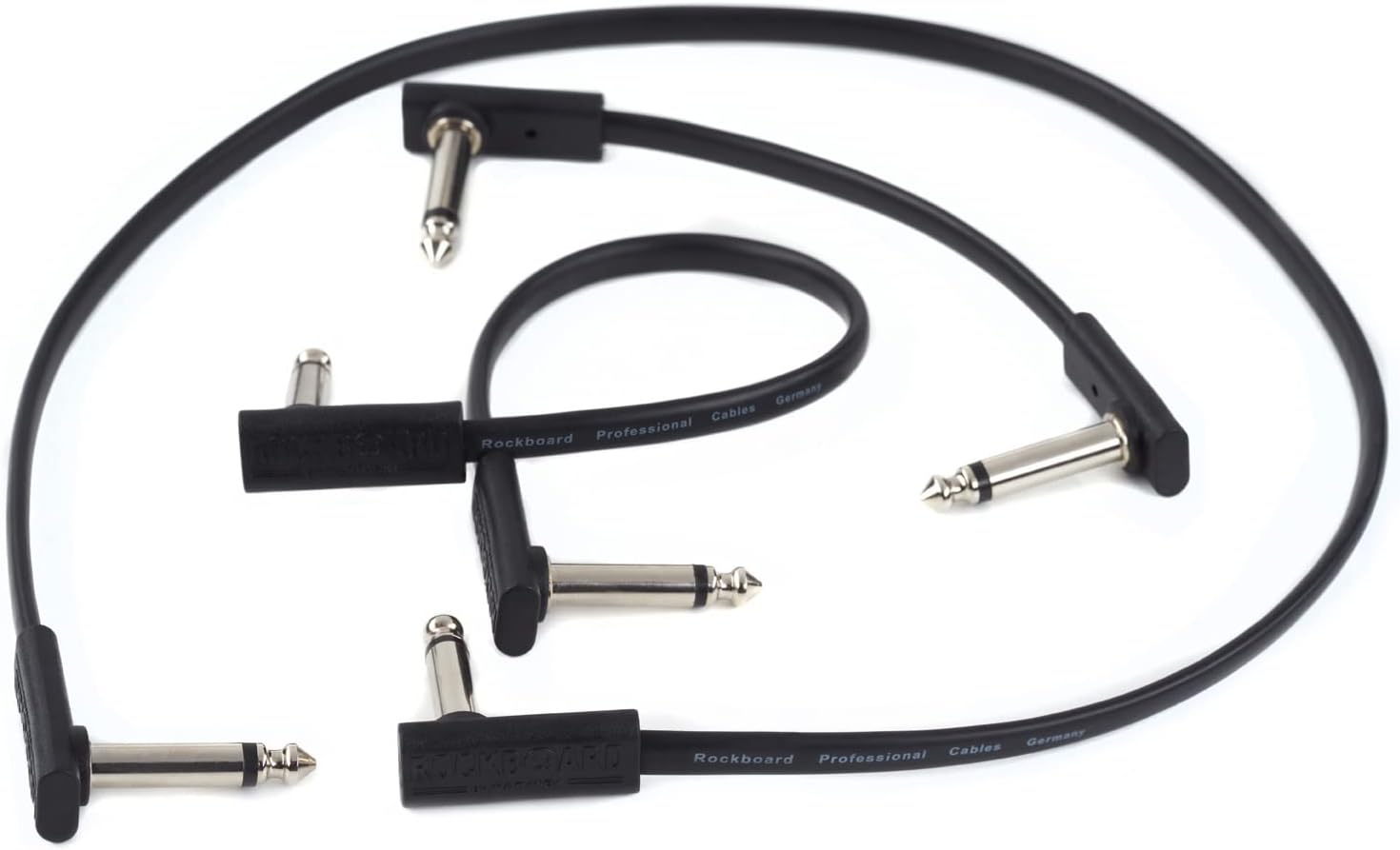 Rockboard Flat Black Patch Cable Slim Rectangular Body Extra Thin Angled Plugs - 60Cm image number 6