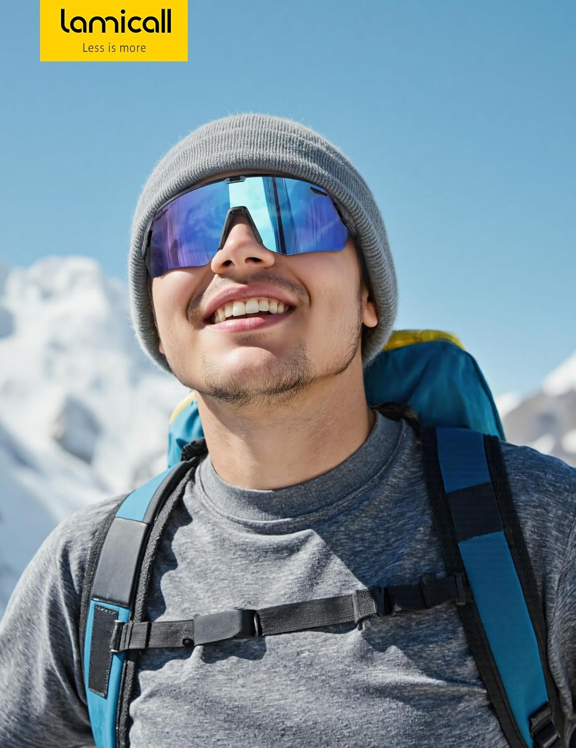 Lamicall Polarized Sports Sunglasses for Men Women, [99.9% UV400 Protection] [24G Ultralight] [Air Vent Design] Sun Glasses for Cycling Running Fishing Baseball Golf Beach, Half Frame image number 6