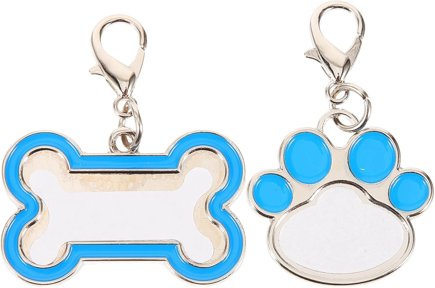 LUOZZY 4 Pcs Sublimation Blank Dog Tags Heat Transfer Puppy Kitten Tags Pendent Blank Craft Pet Tags Supplies - Blue