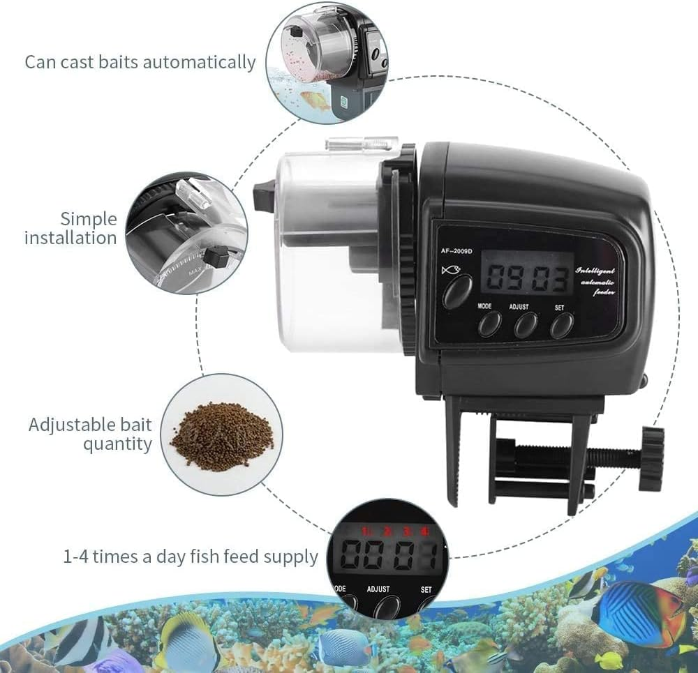 Automatic Fish Feeder Aquarium Auto Fish Food Dispenser Food Feeding Machine LCD Display Electronic Fish Feeder for Fish image number 1