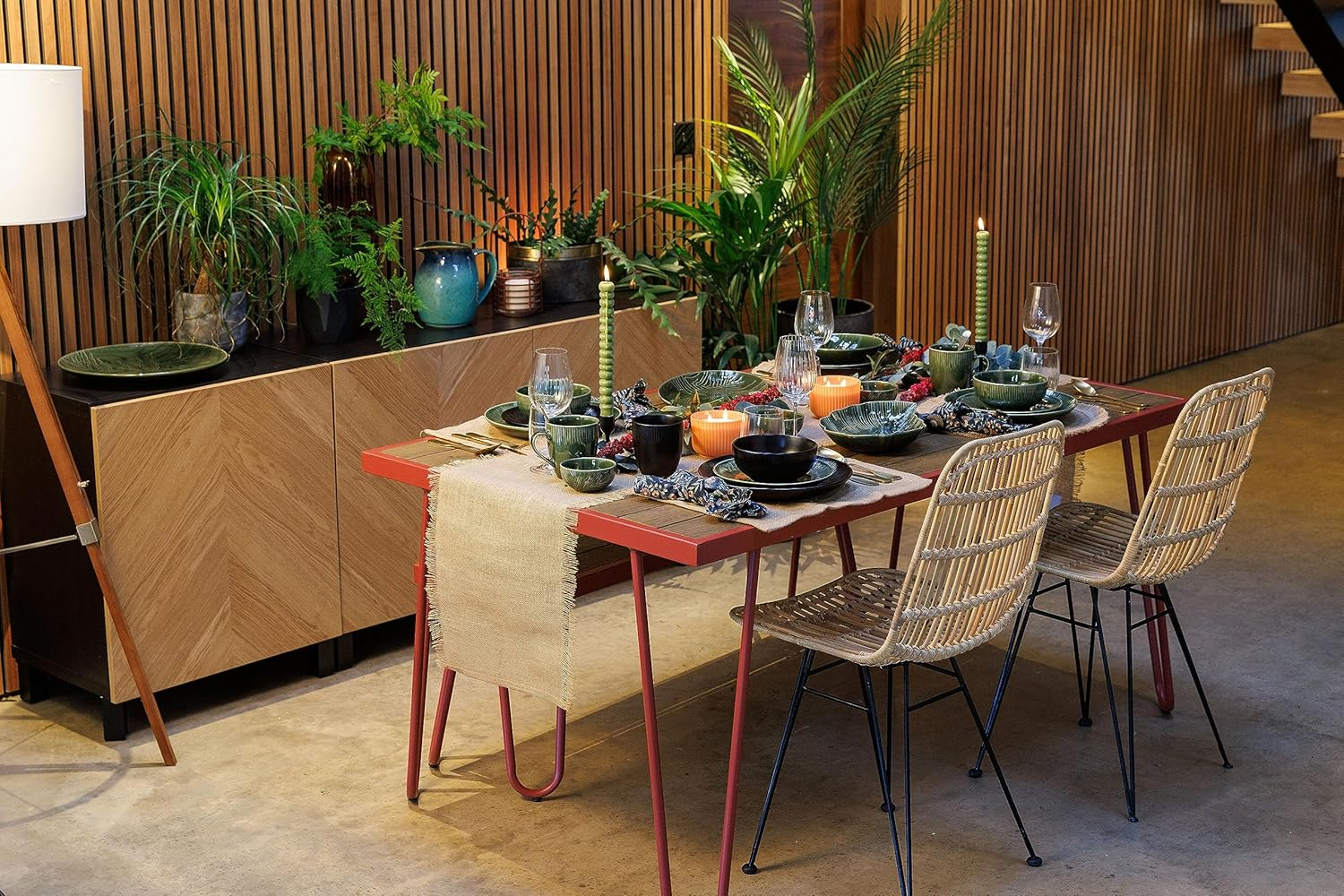 Mikasa Jardin Midnight Stoneware Dinner Set, Black (12 Pieces) image number 1