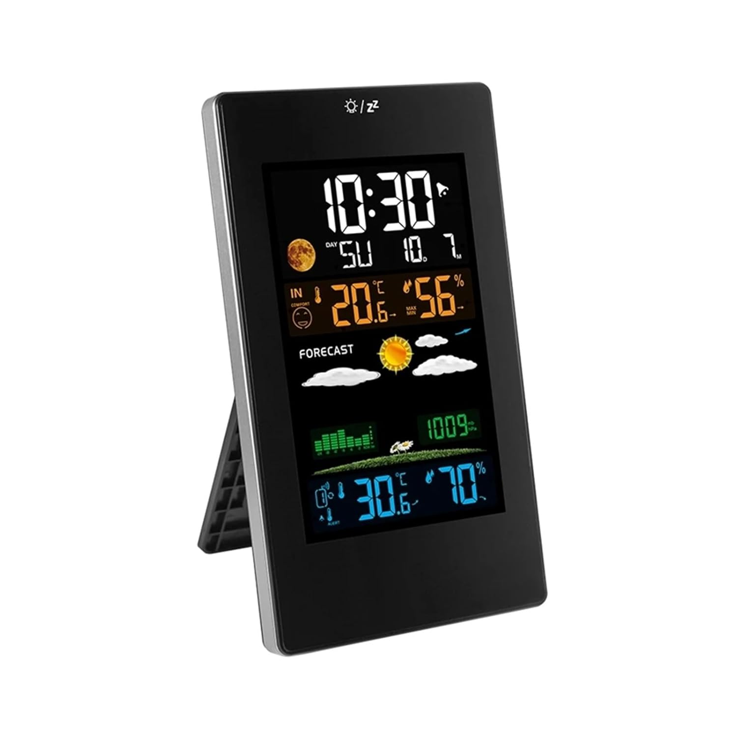 Color Weather Station LCD In/Outdoor Thermometer Hygrometer Forecast Comfort Indicator Wireless Remote Sensor Barometer Clock image number 3