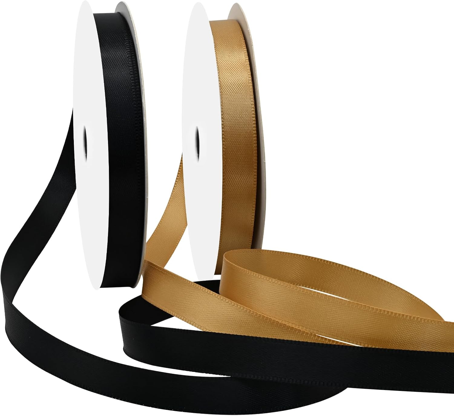 Black Satin Ribbon 7/8 Inch 50 Yards Double Faced Polyester Satin Ribbons for Gift Wrapping DIY Crafts Weddings Invitations Flower Bouquet Bow Making Home Decor Sewing