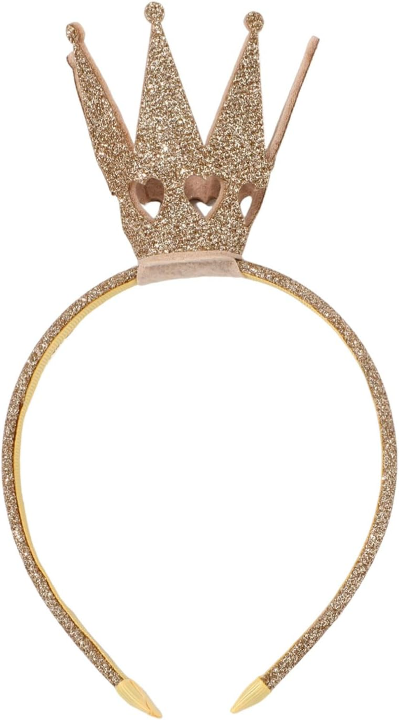 XIHIRCD Queen of Hearts Headband, Glittery Gold Headband Queen of Hearts Costume Accessories Gold Tiara Headband for Girls Masquerade Tiara image number 4