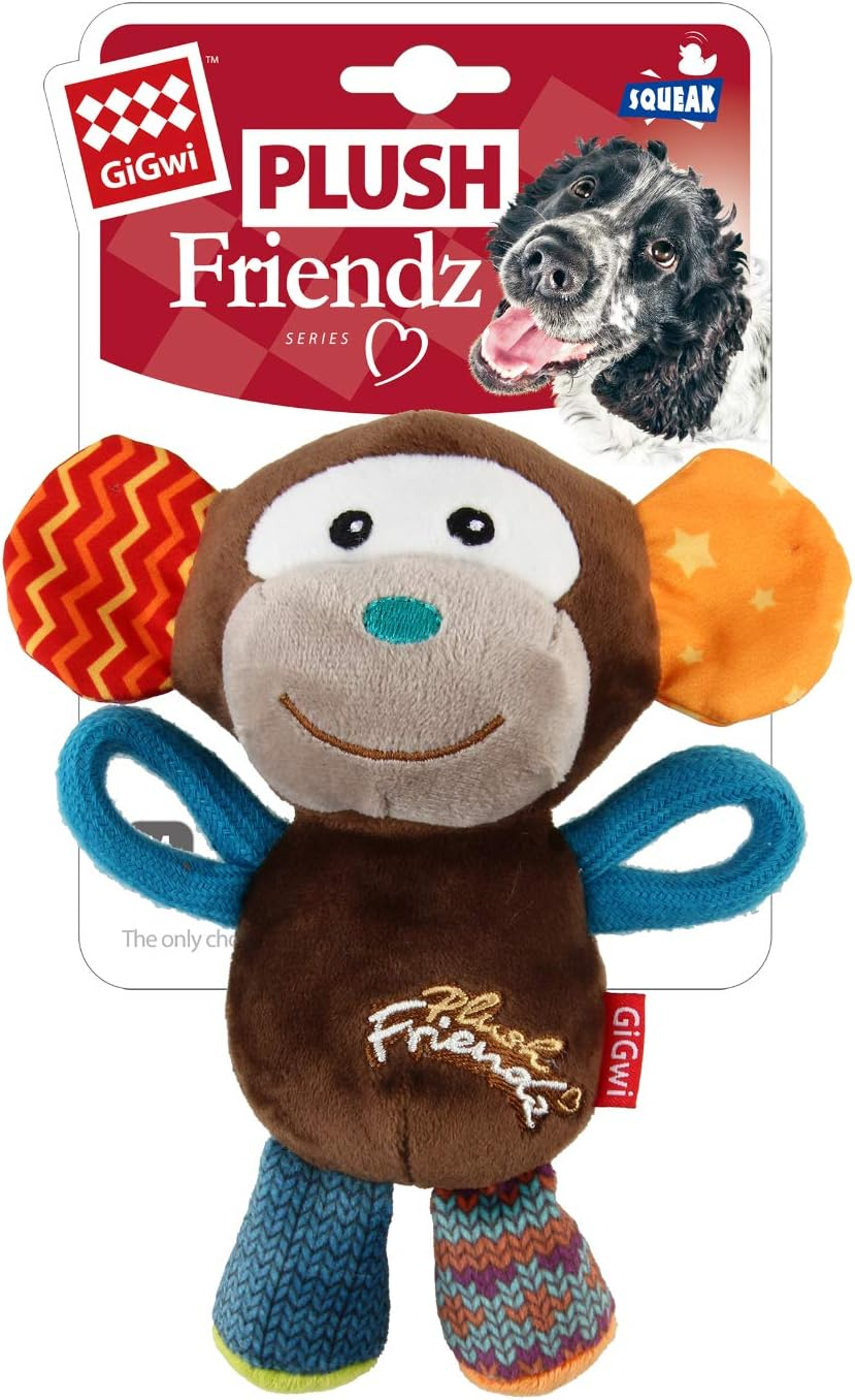Gigwi Squeaker Monkey Dog Toy, Multicolour image number 3