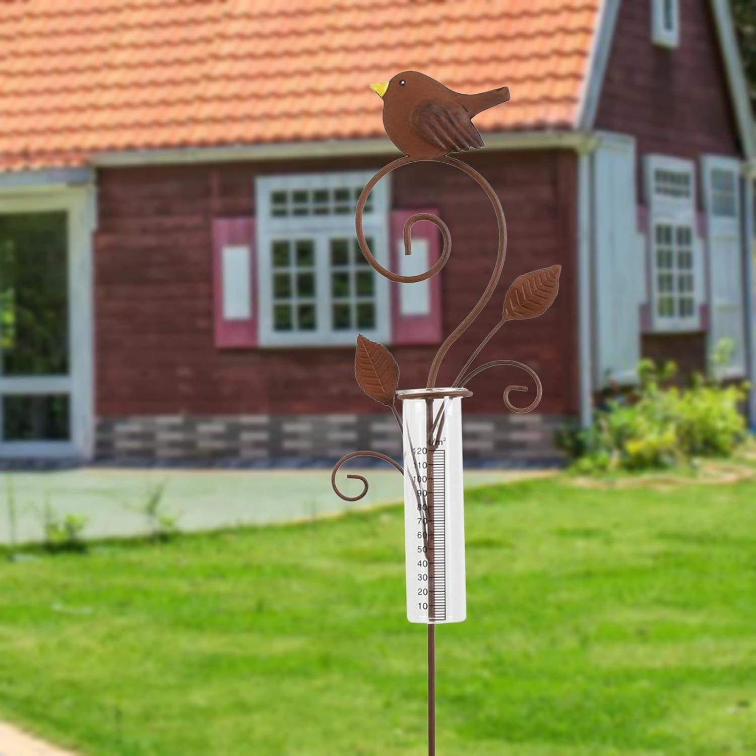 Rain Gauges Bird Rain Gauge for Measuring Precipitation Backyard Garden image number 2