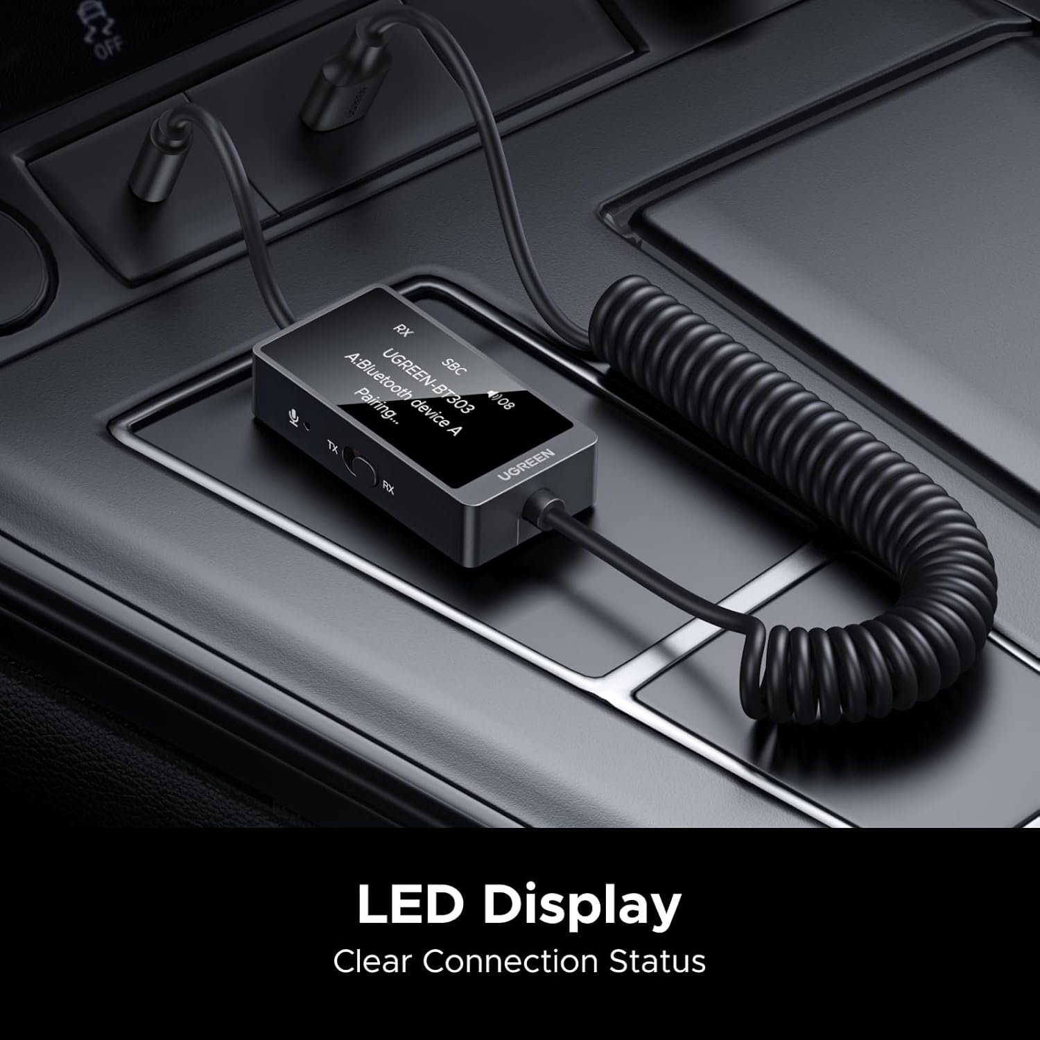 UGREEN Bluetooth 5.4 Transmitter Receiver, 2-In-1 3.5Mm Aux to USB Adapter, Built in Mic, Handsfree Calls, Driver Free, Wireless Bluetooth Adapter Compatible with Car Speakers Home Stereo Headphones image number 5