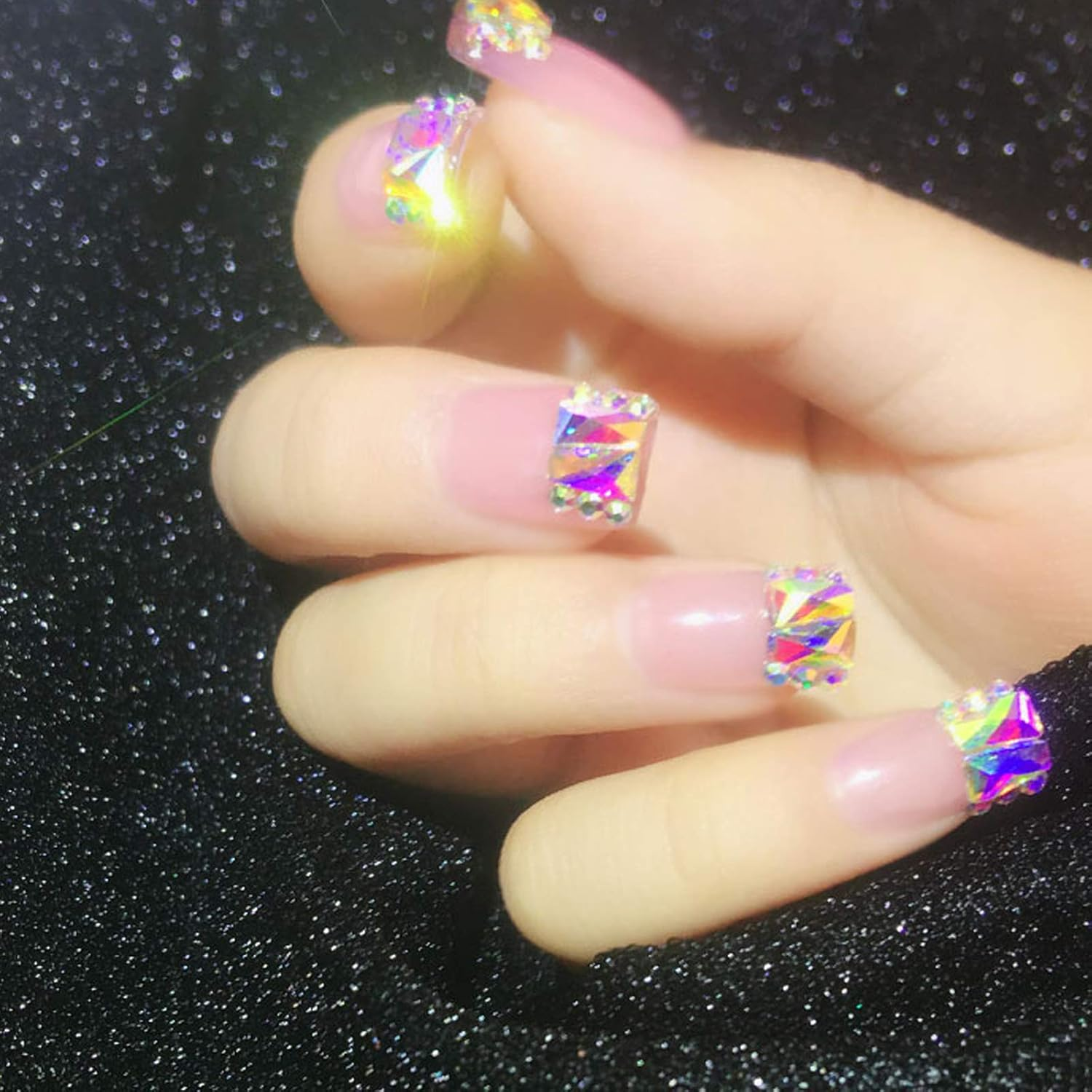 50 Grains Nail Art Rhinestones Nail Gemstone Rhinestone Decorative Nail Crystal AB Diamond Color Pointed Drop image number 2