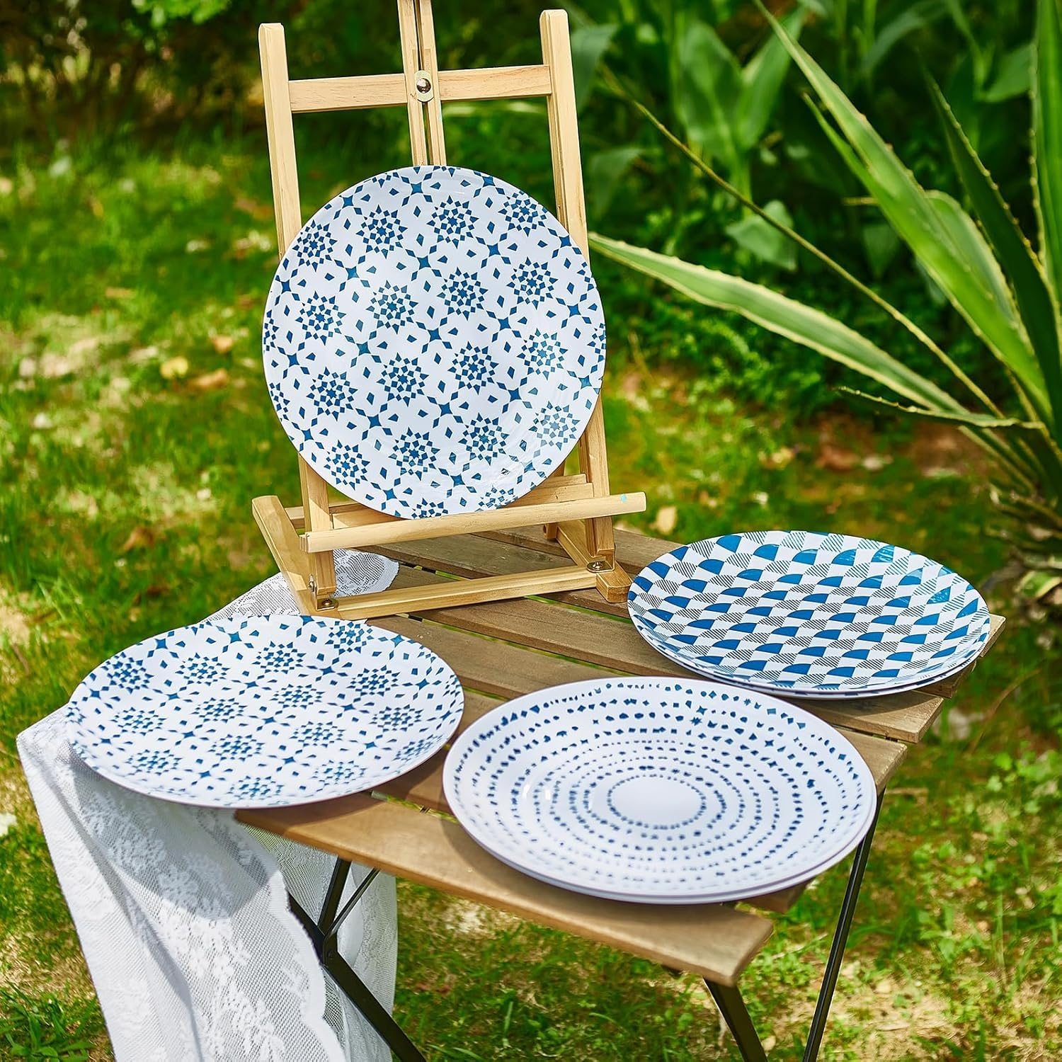 Zayton Melamine Dinner Plate 11 Inch Plastic Bread Outdoor Butter Plates Set Lightweight Shatter Proof Chip Resistant Camper RV Break-Resistant for Everyday Use image number 1