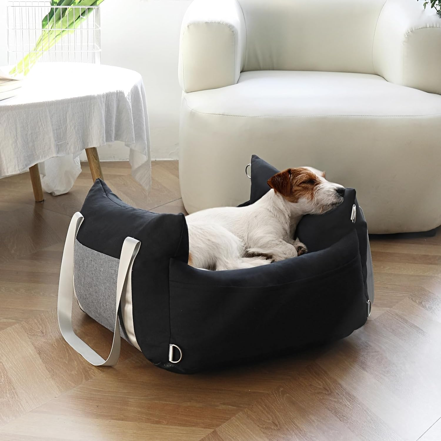 Car Seat for Medium Small Dogs - Pet Booster Travel Bed, Multi-Function Sofa Cushion with Blanket, Comfortable Safe Removable and Washable, Fits Cars/Trucks/Suv image number 3